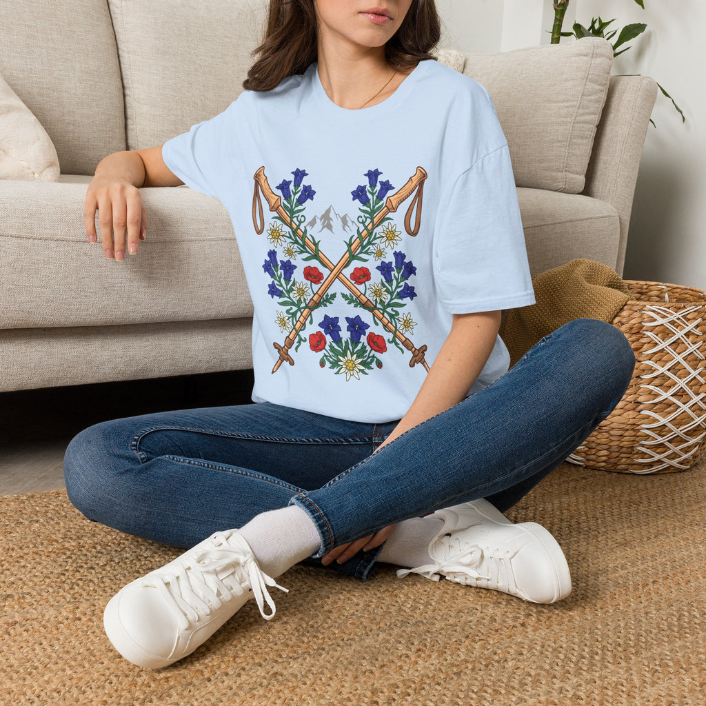 Blumen Wanderstock - T-Shirt