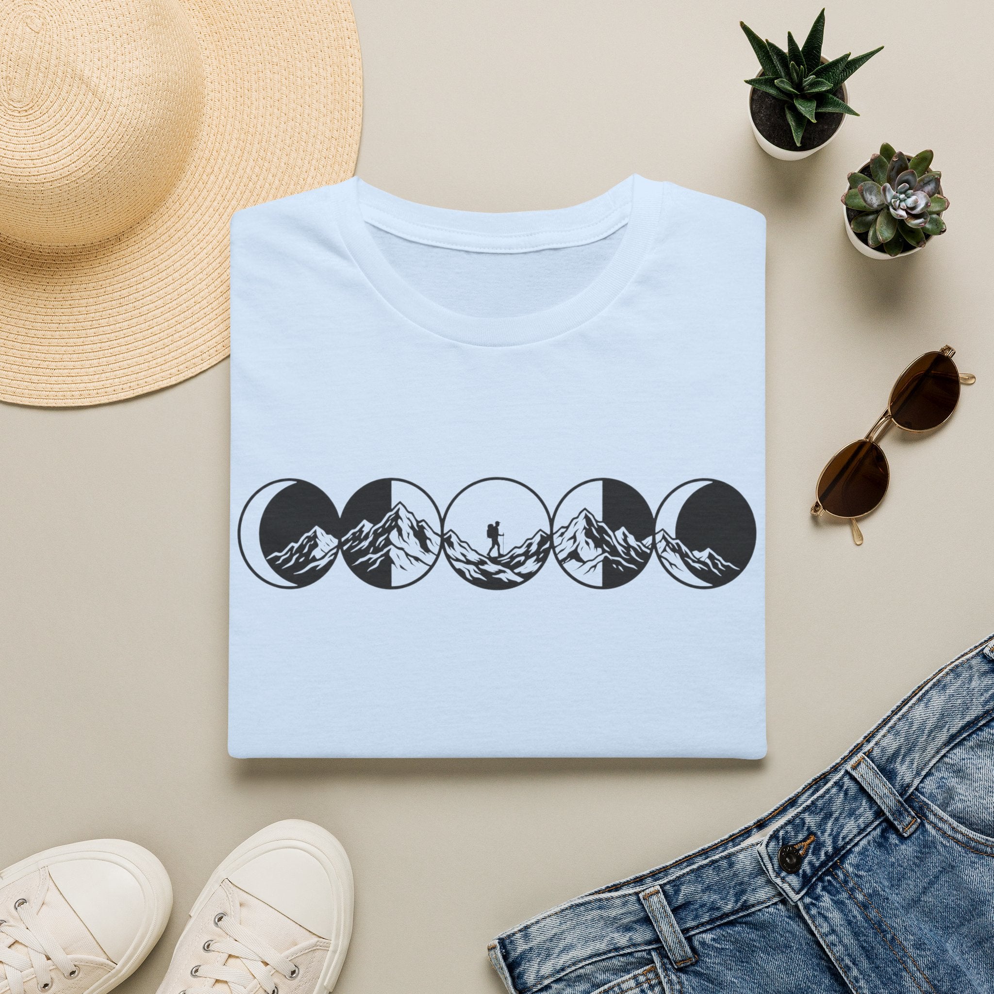 Mondphasen Wandern - T-Shirt