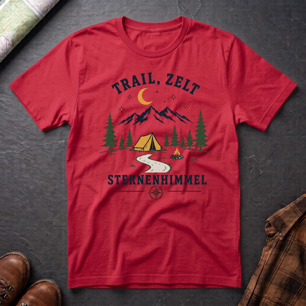 Trail, Zelt & Sternenhimmel - T-Shirt