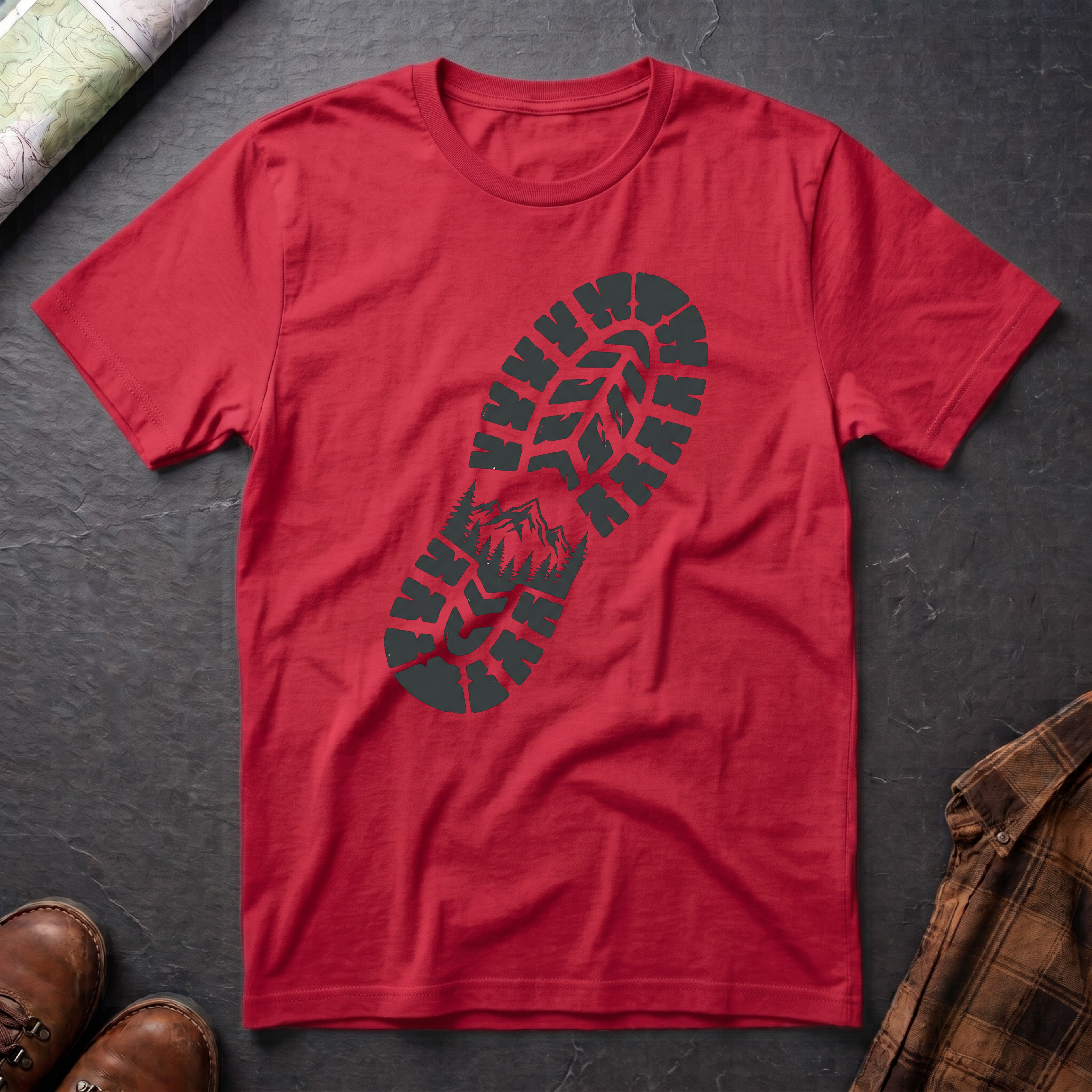 Schuhabdruck Berg 2 - T-Shirt