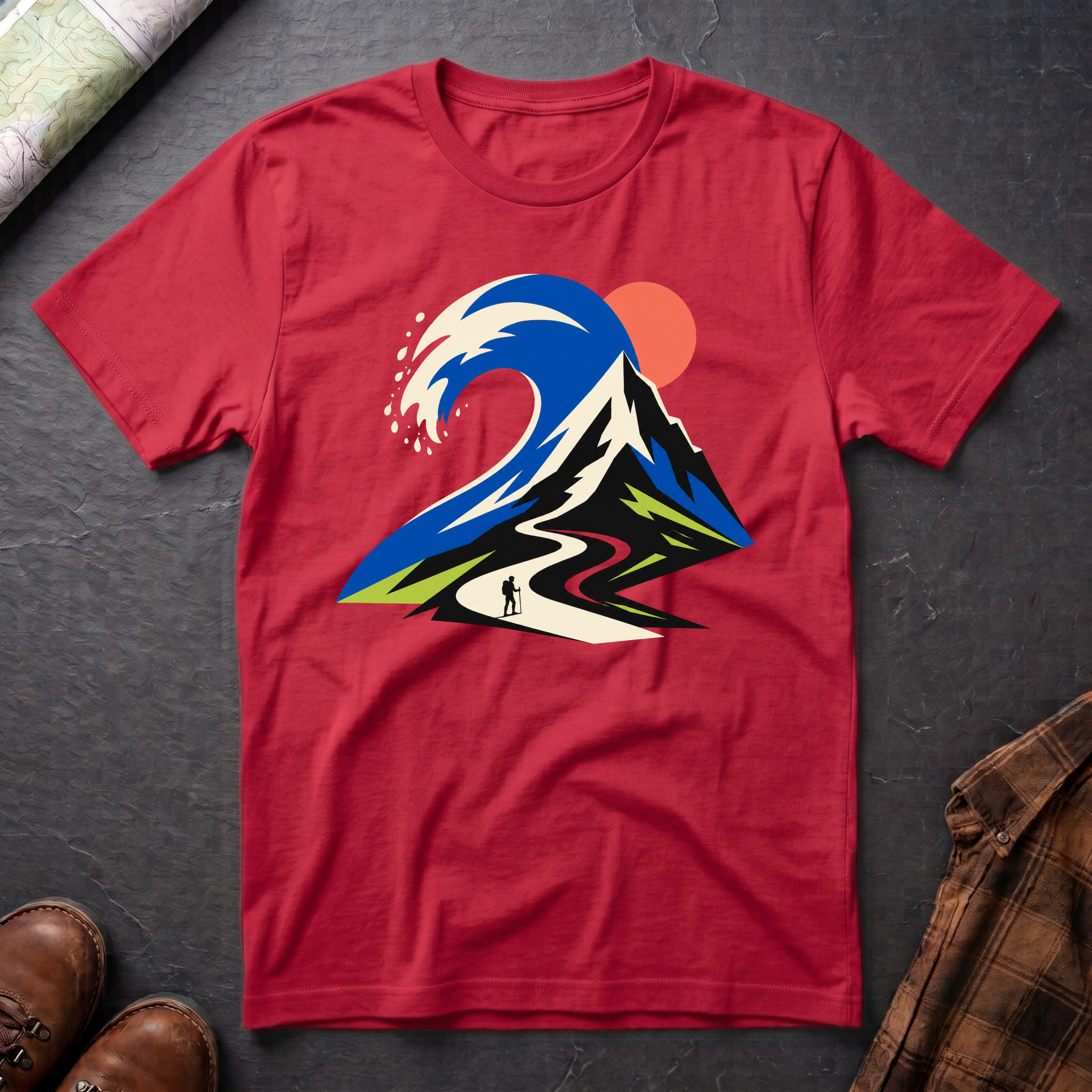 Bergwelle Abstrakt - T-Shirt