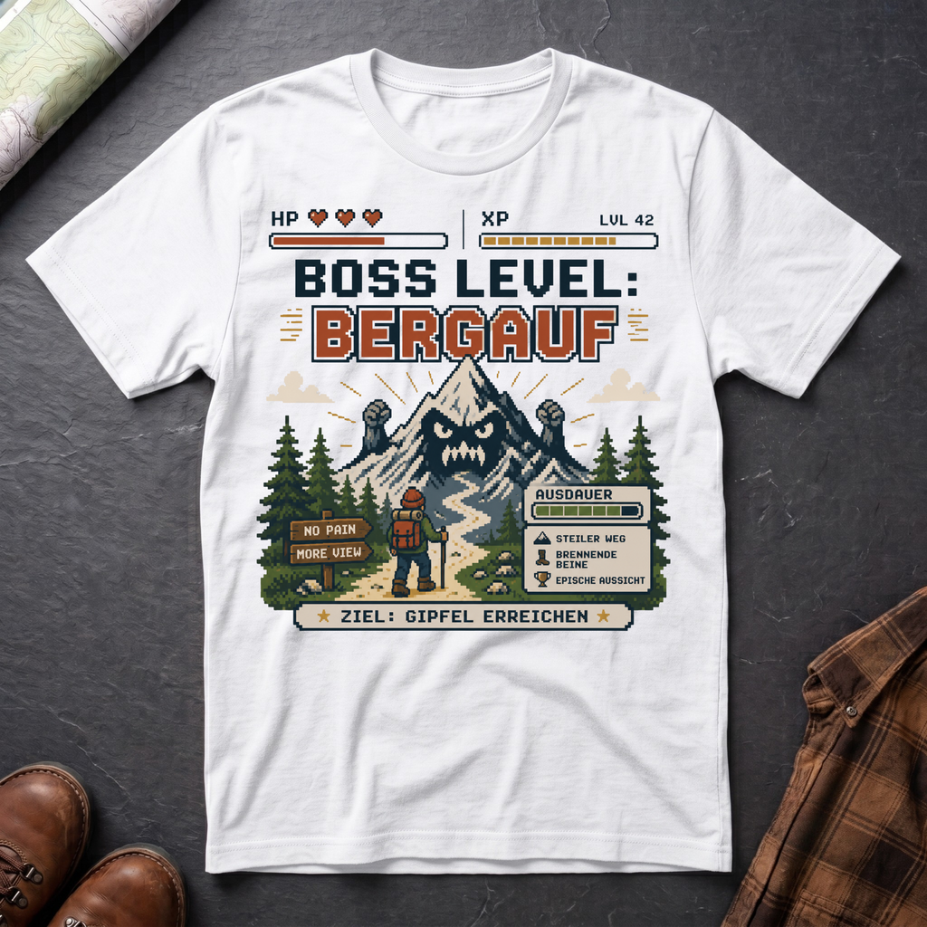 Boss Level Bergauf - T-Shirt