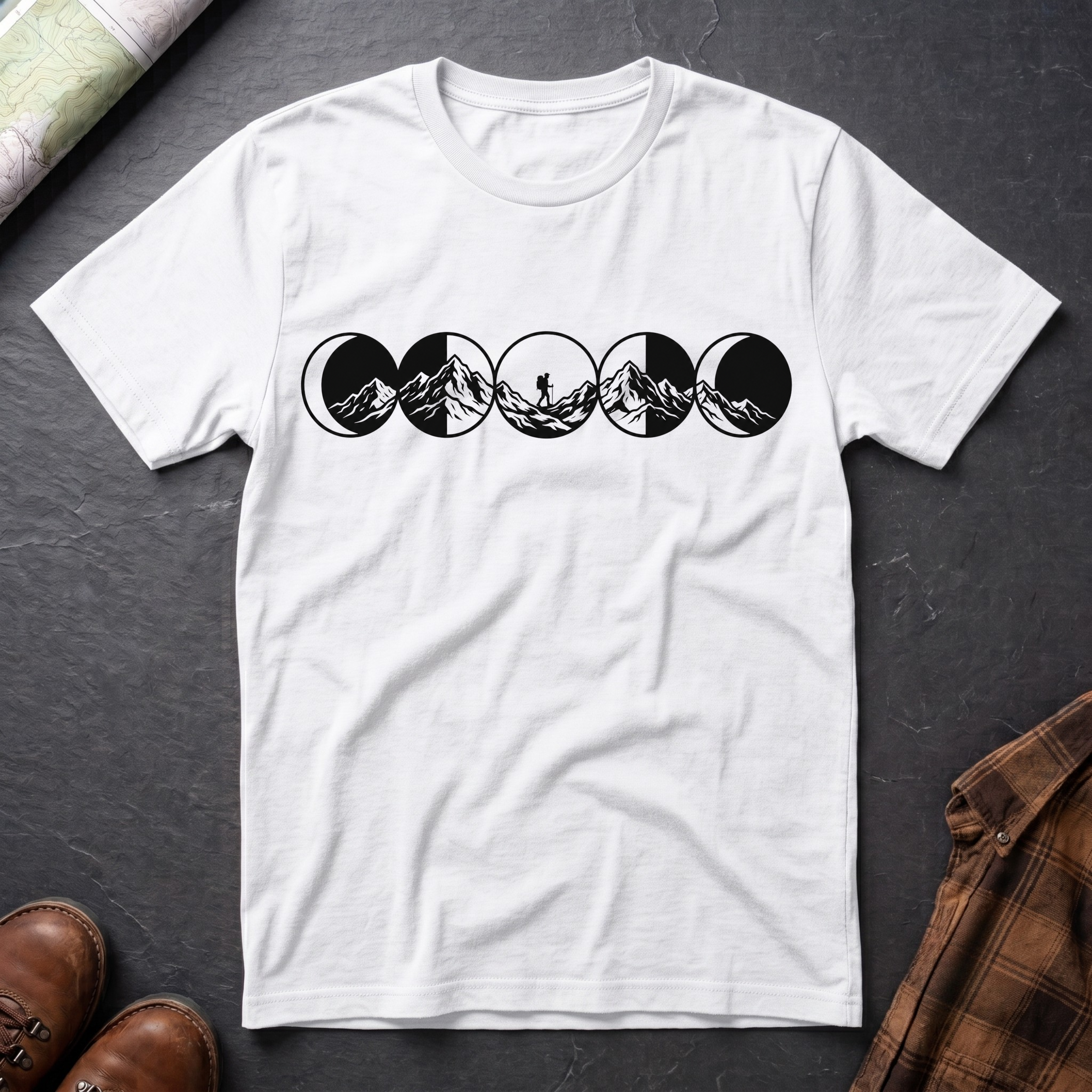 Mondphasen Wandern - T-Shirt