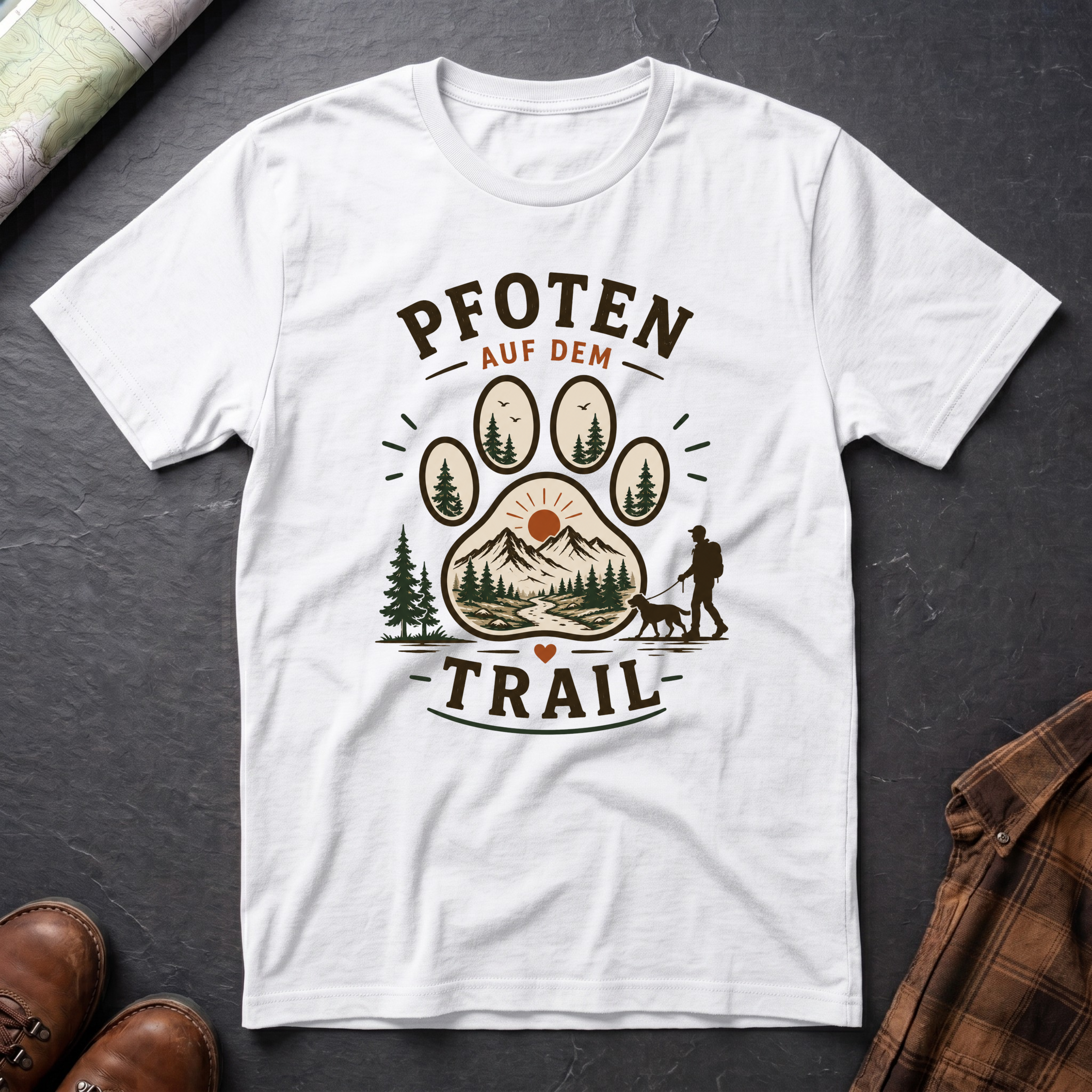 Pfoten auf dem Trail - T-Shirt