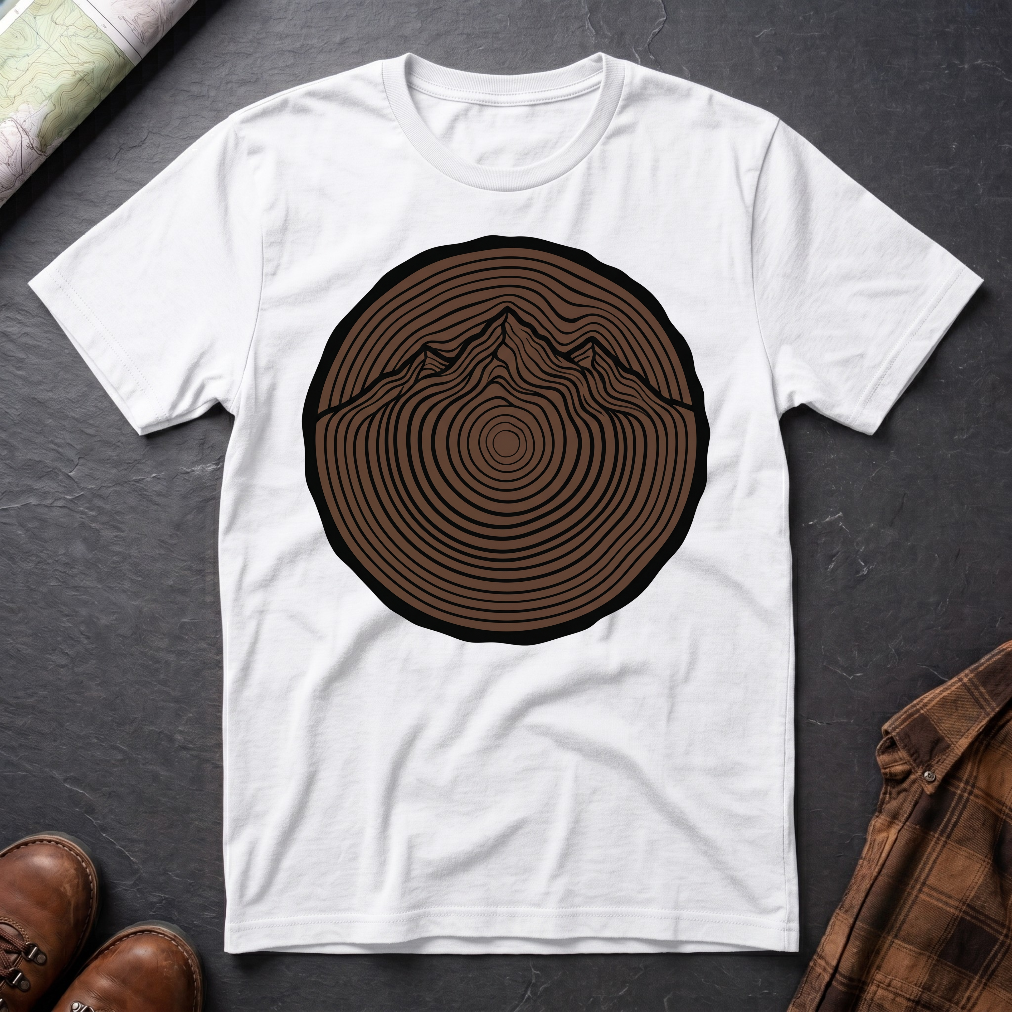 Baumstamm Berg - T-Shirt