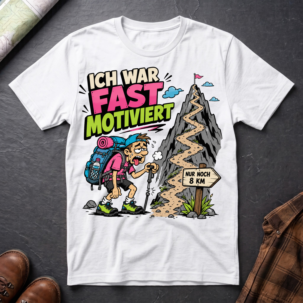 Ich War Fast Motiviert - T-Shirt