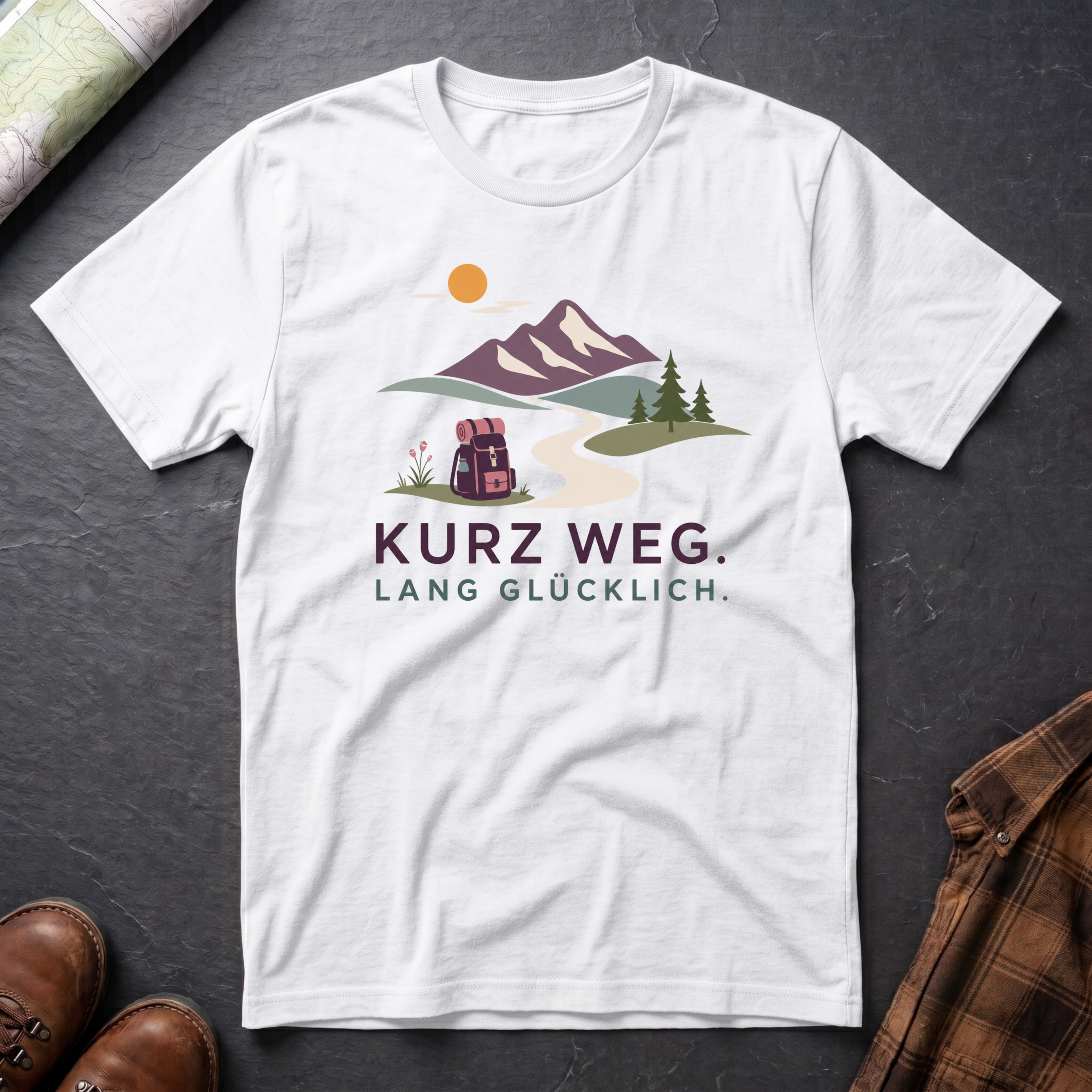 Kurz Weg Lang Glücklich - T-Shirt