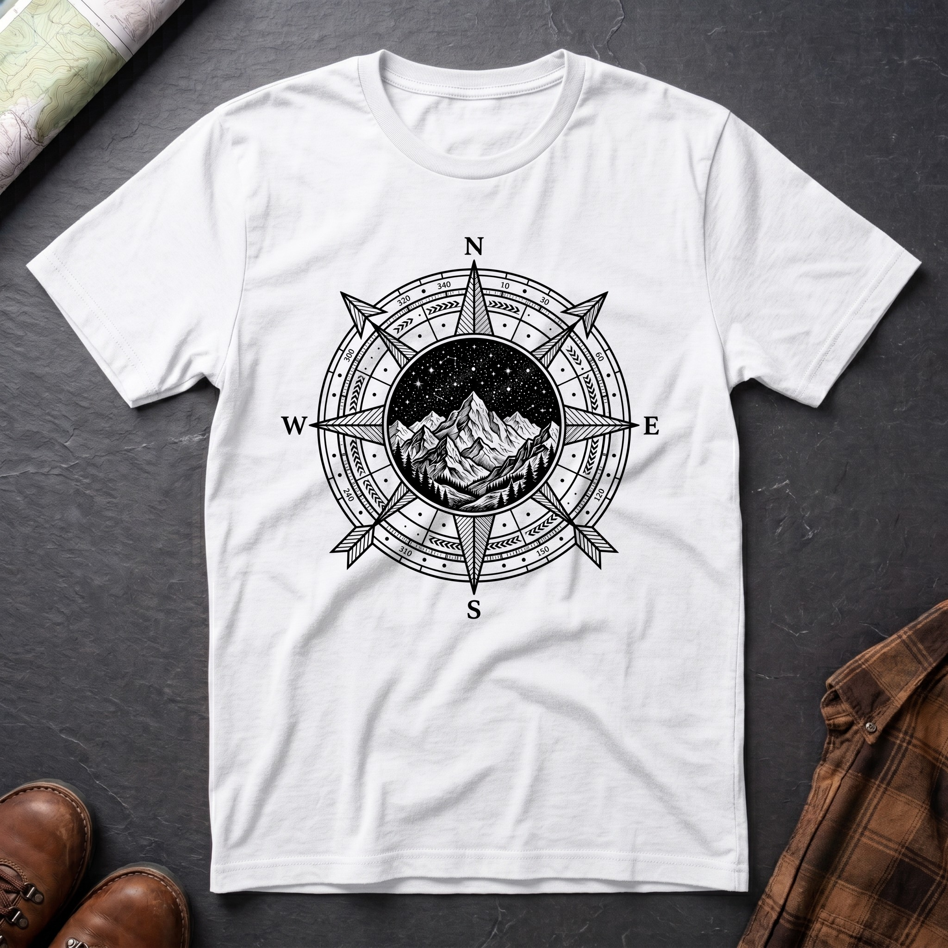 Himmelsrichtungen Berg - T-Shirt