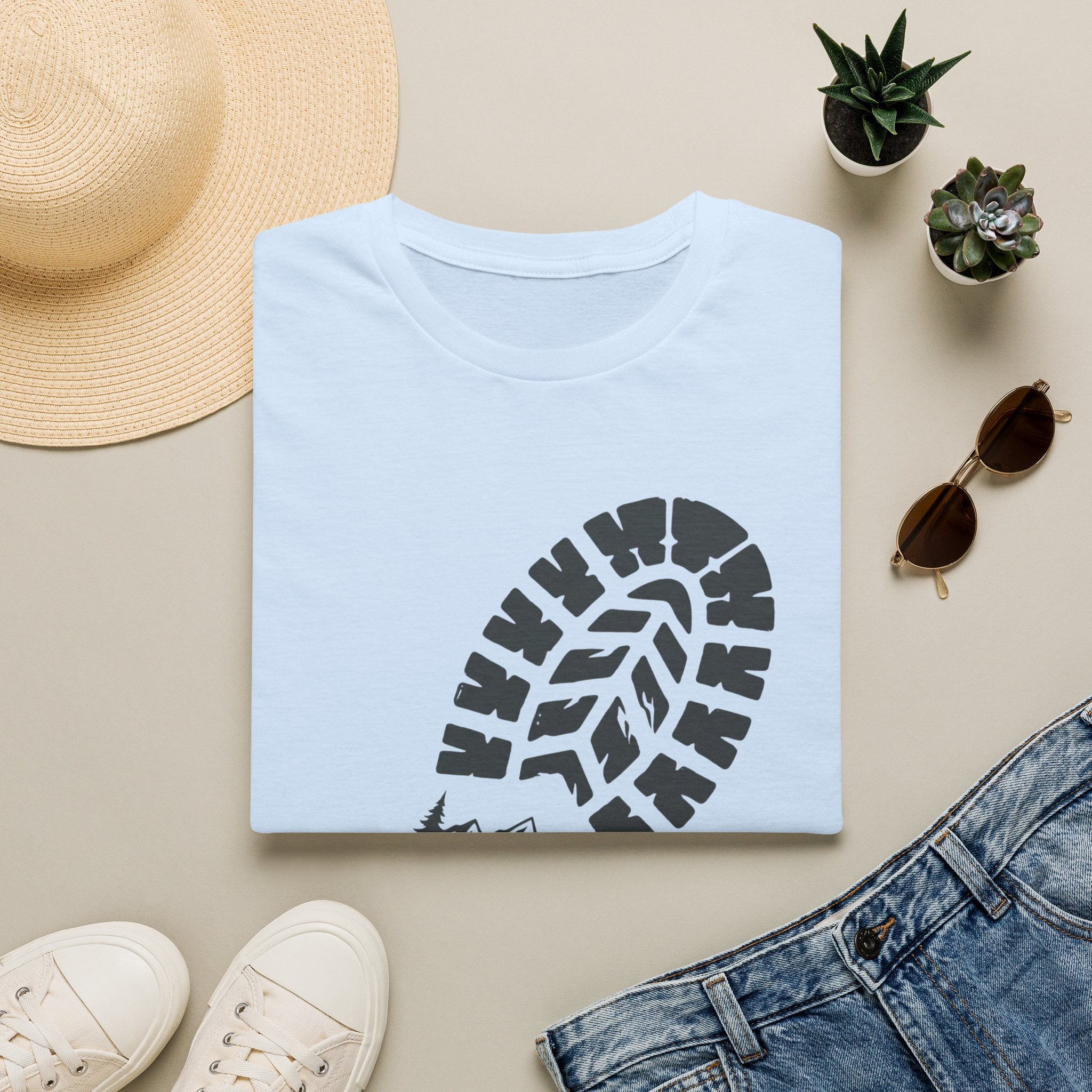 Schuhabdruck Berg 2 - T-Shirt