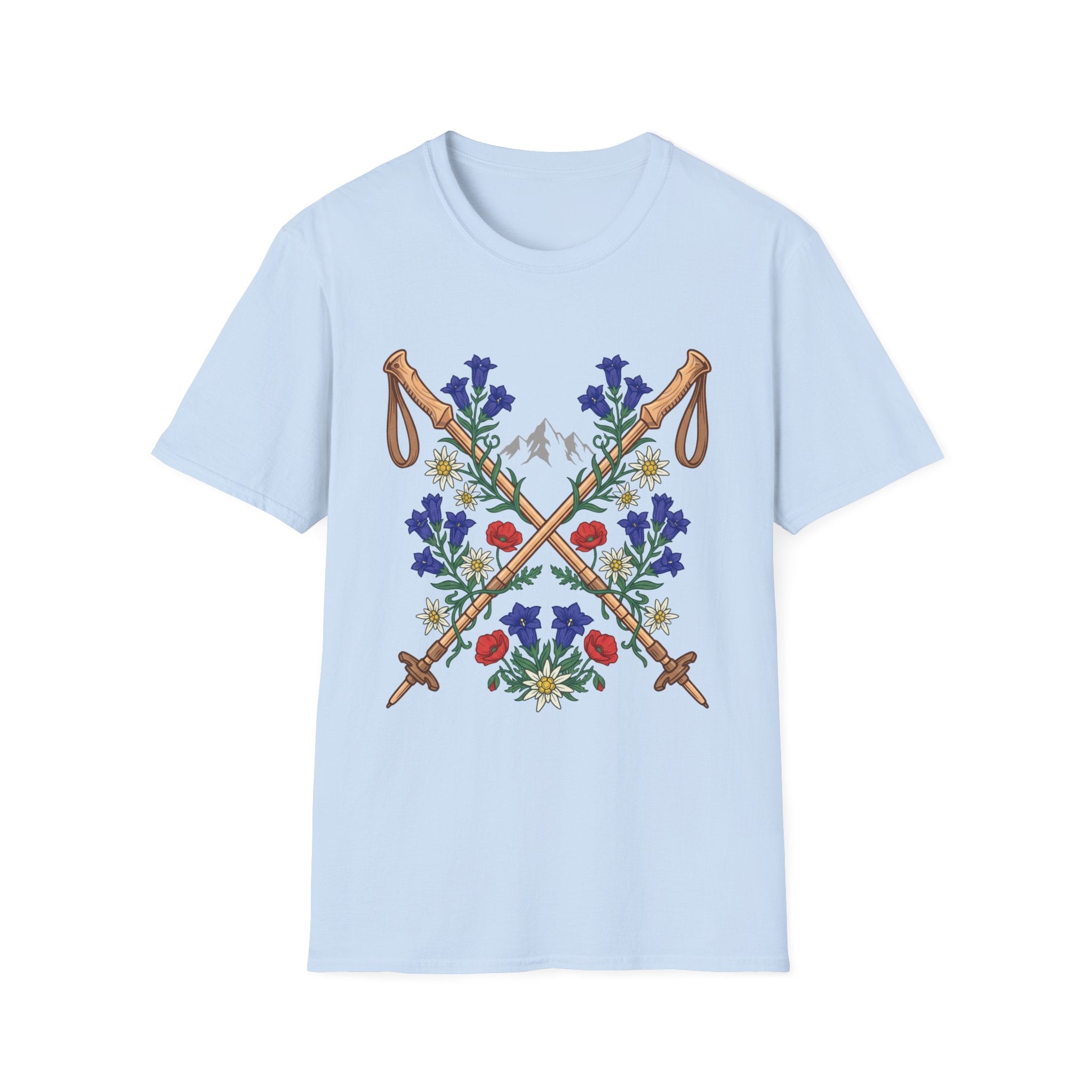 Blumen Wanderstock - T-Shirt