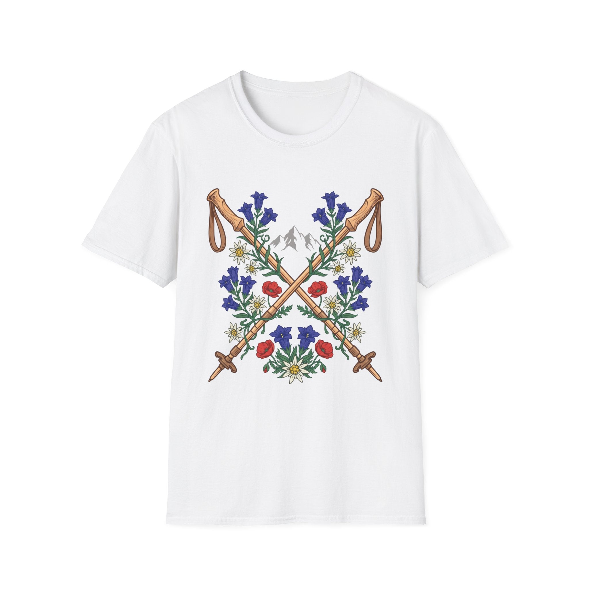 Blumen Wanderstock - T-Shirt
