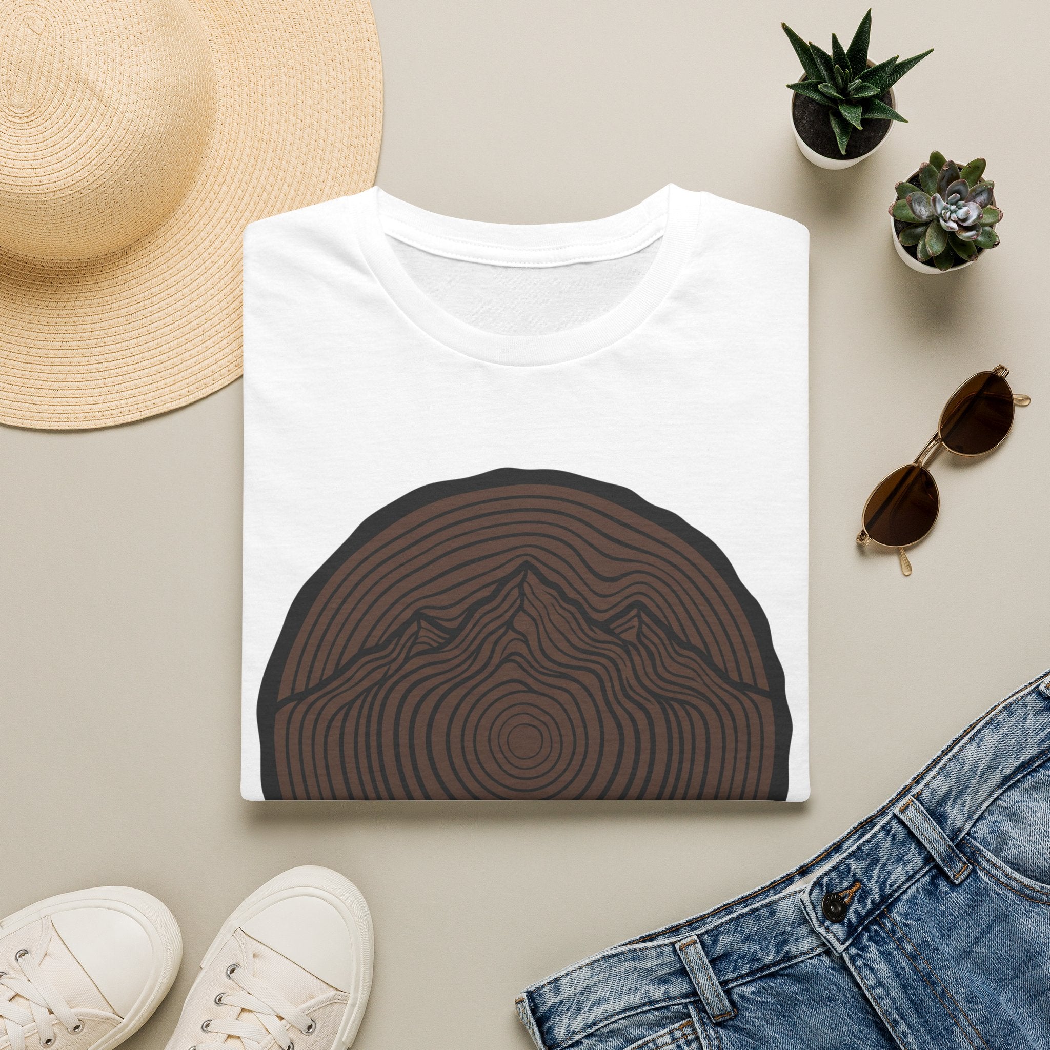 Baumstamm Berg - T-Shirt