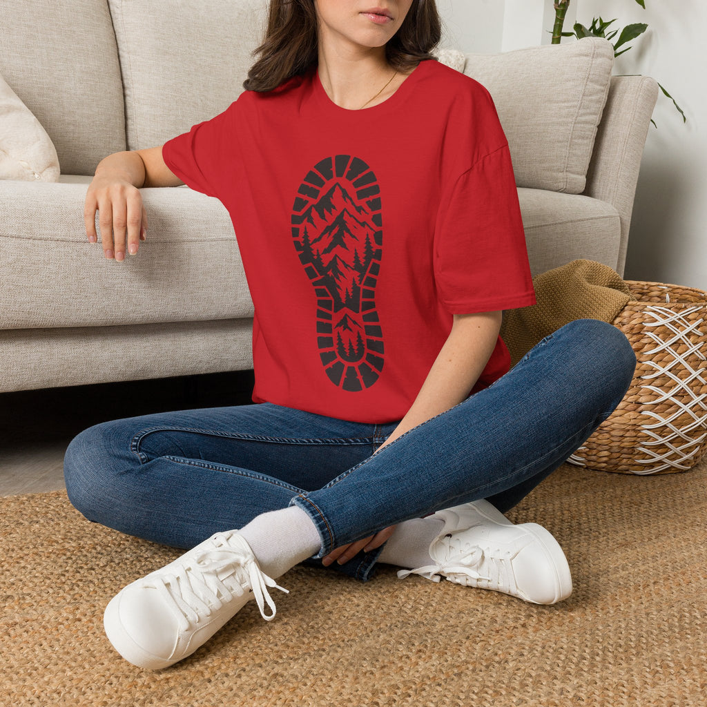 Schuhabdruck Berg - T-Shirt