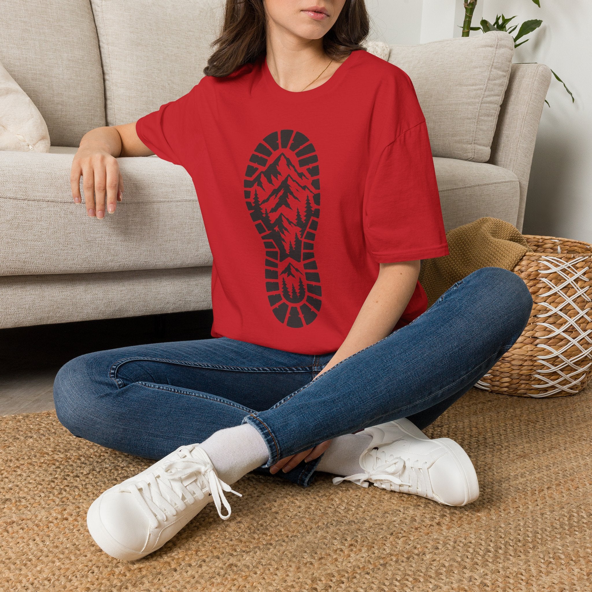 Schuhabdruck Berg - T-Shirt