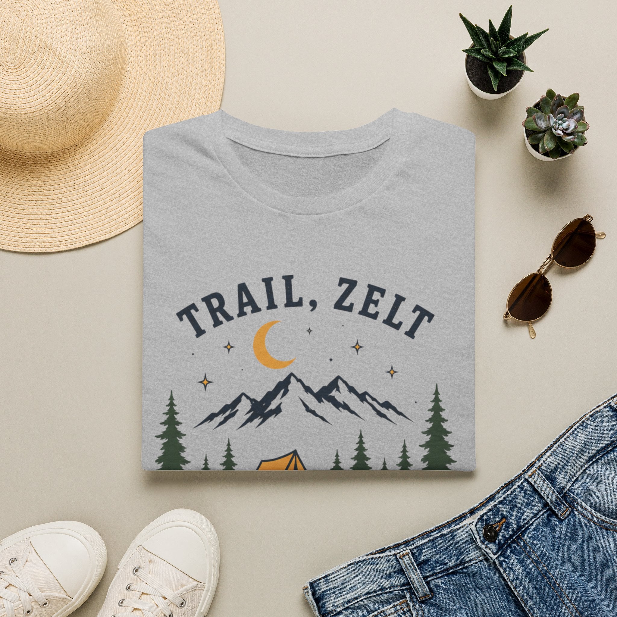 Trail, Zelt & Sternenhimmel - T-Shirt