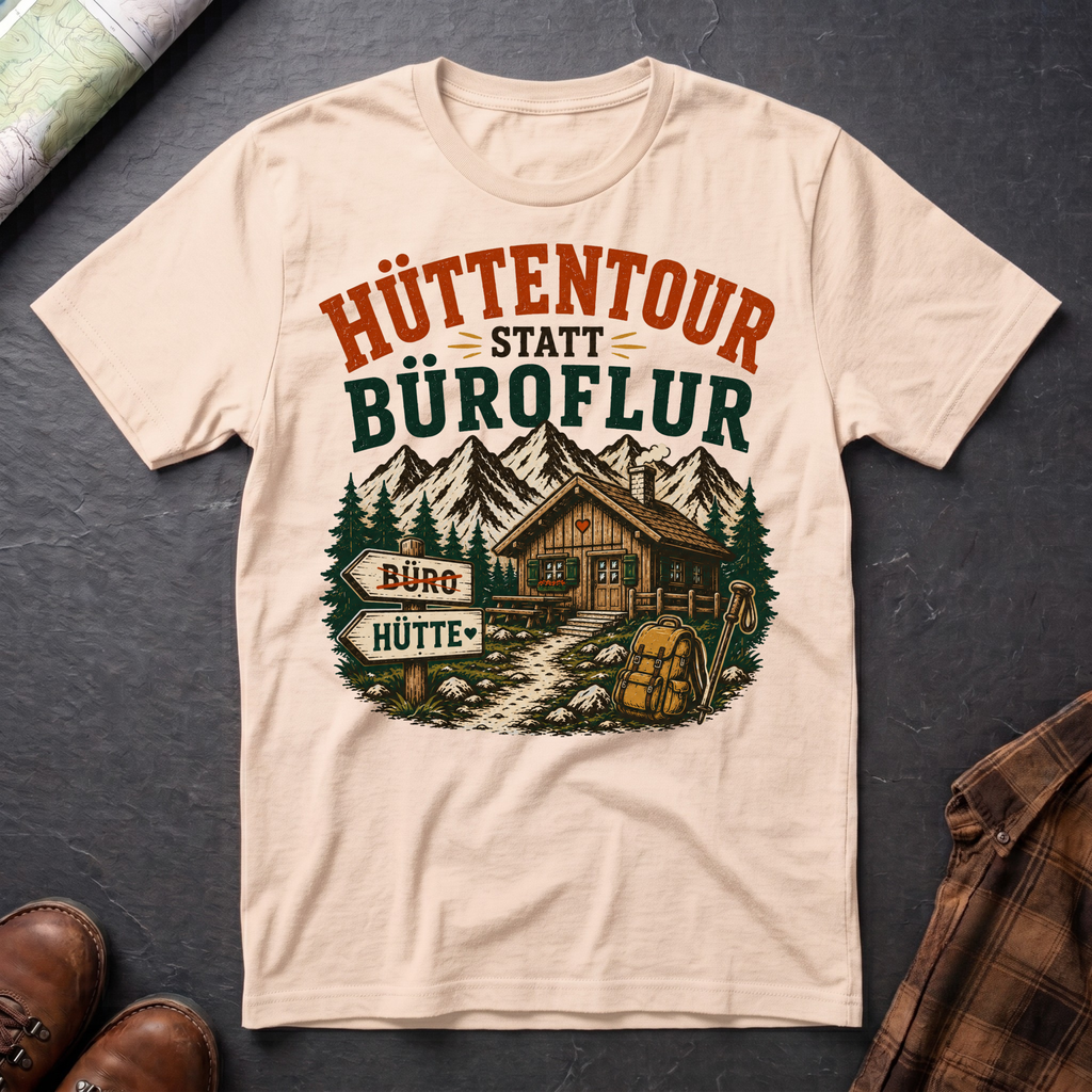 Hüttentour statt Büroflur - T-Shirt