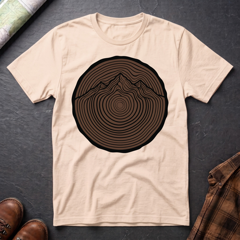 Baumstamm Berg - T-Shirt