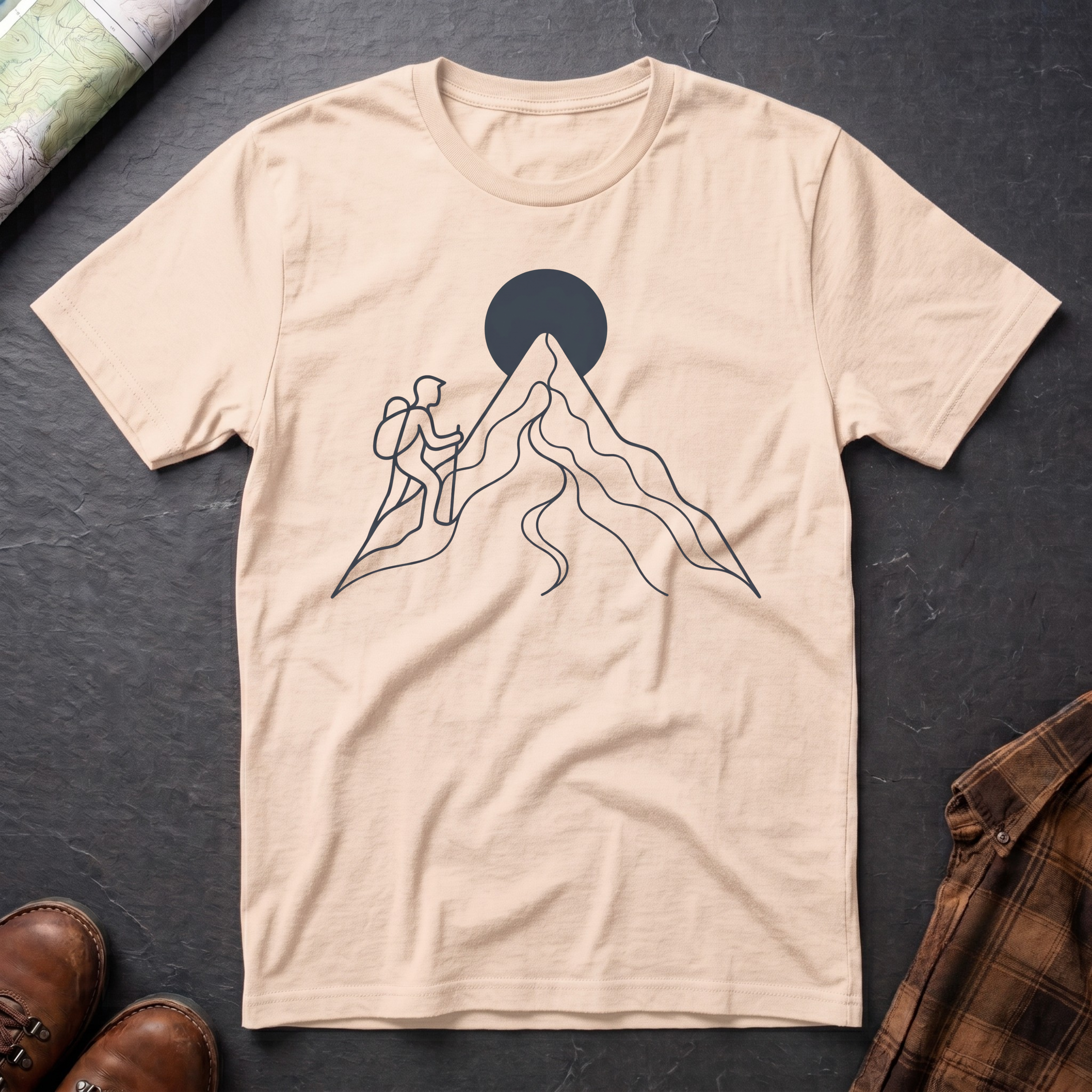 Berg Sonne Minimal - T-Shirt