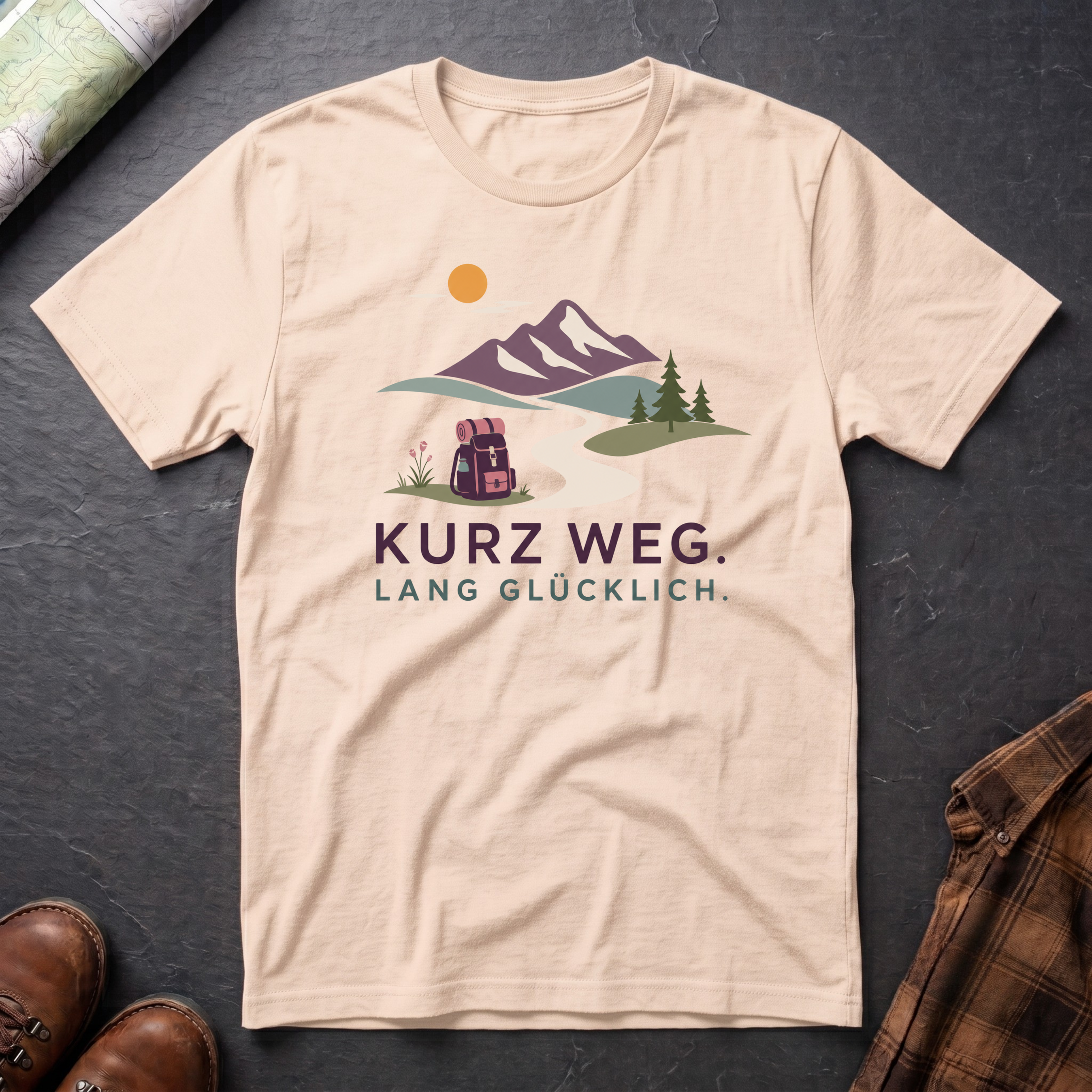 Kurz Weg Lang Glücklich - T-Shirt