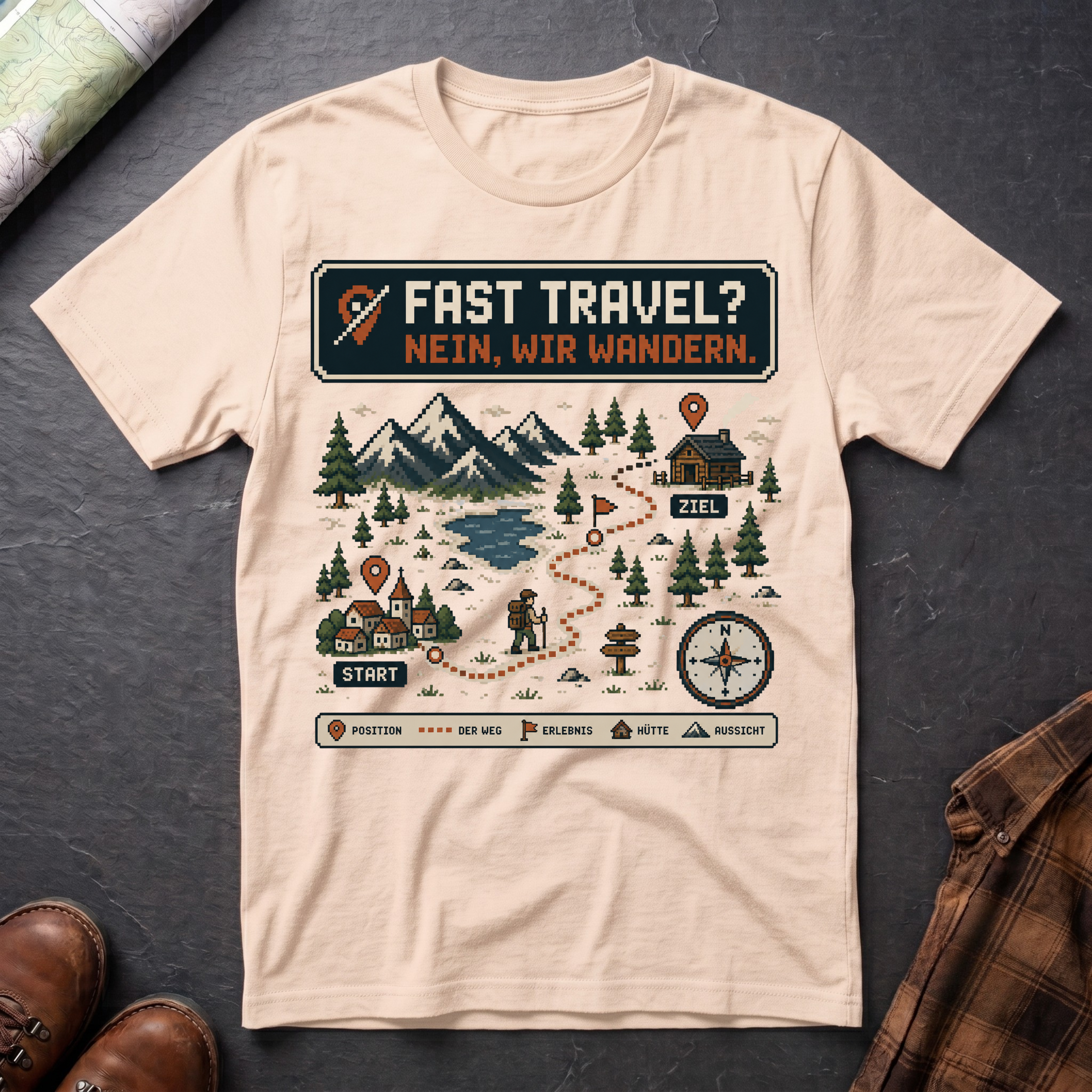 Fast Travel Wandern - T-Shirt