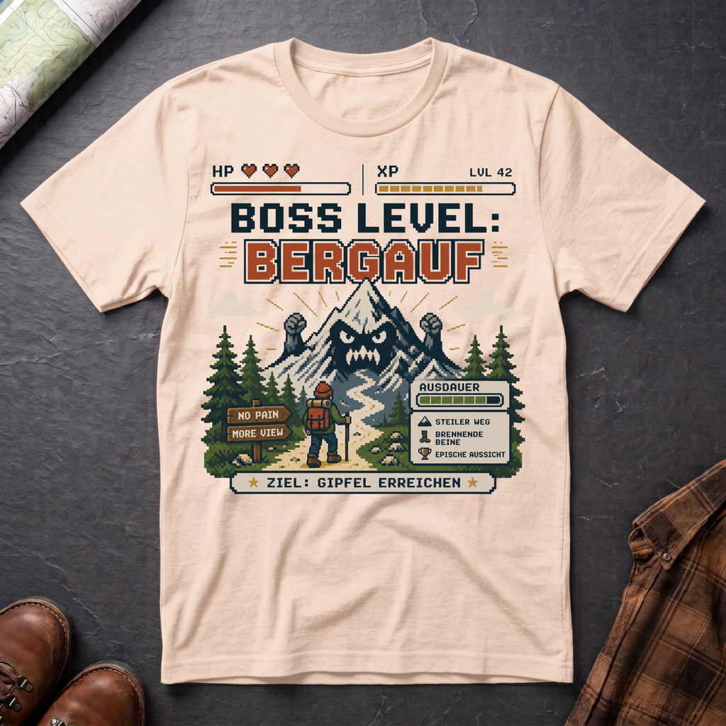 Boss Level Bergauf - T-Shirt