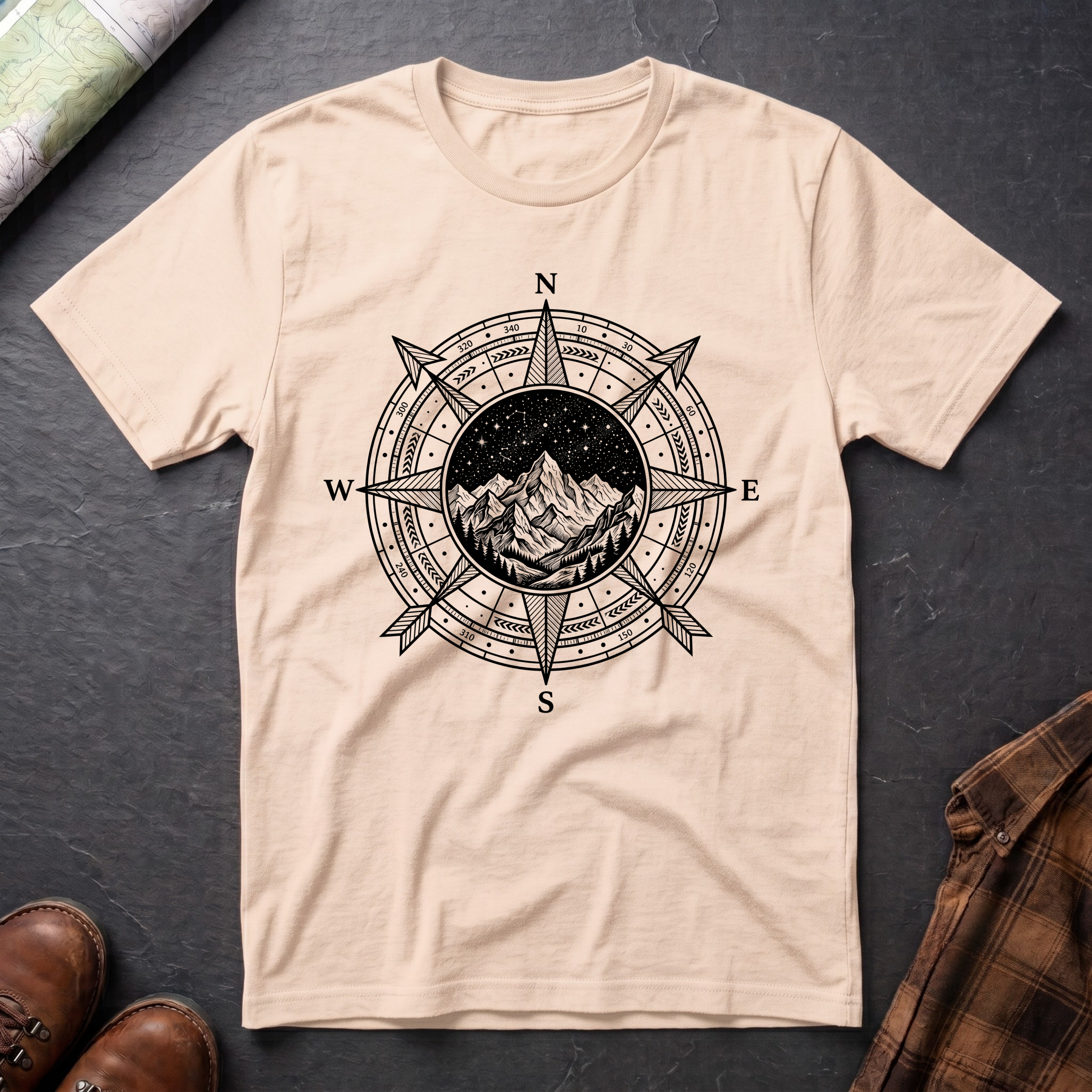 Himmelsrichtungen Berg - T-Shirt