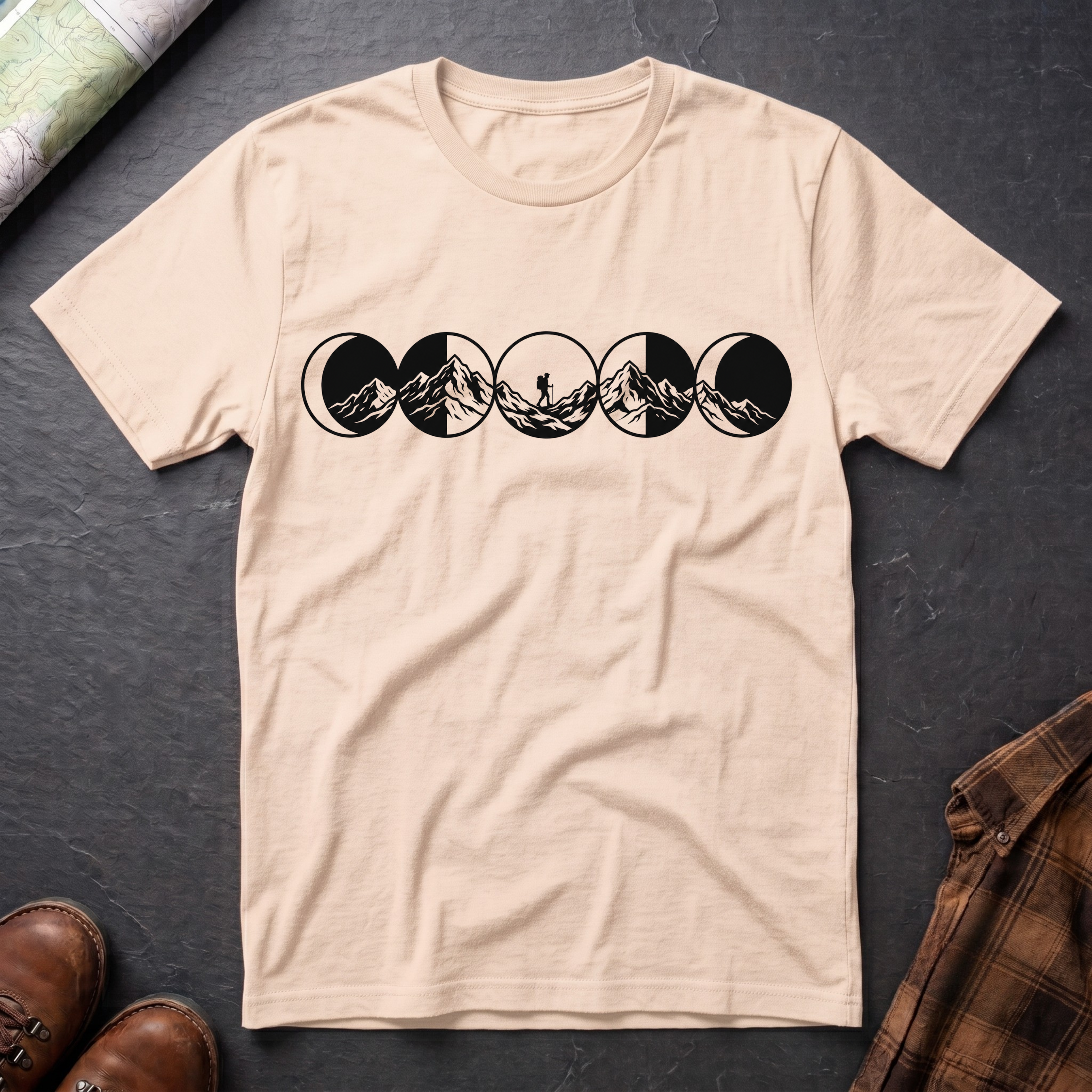 Mondphasen Wandern - T-Shirt
