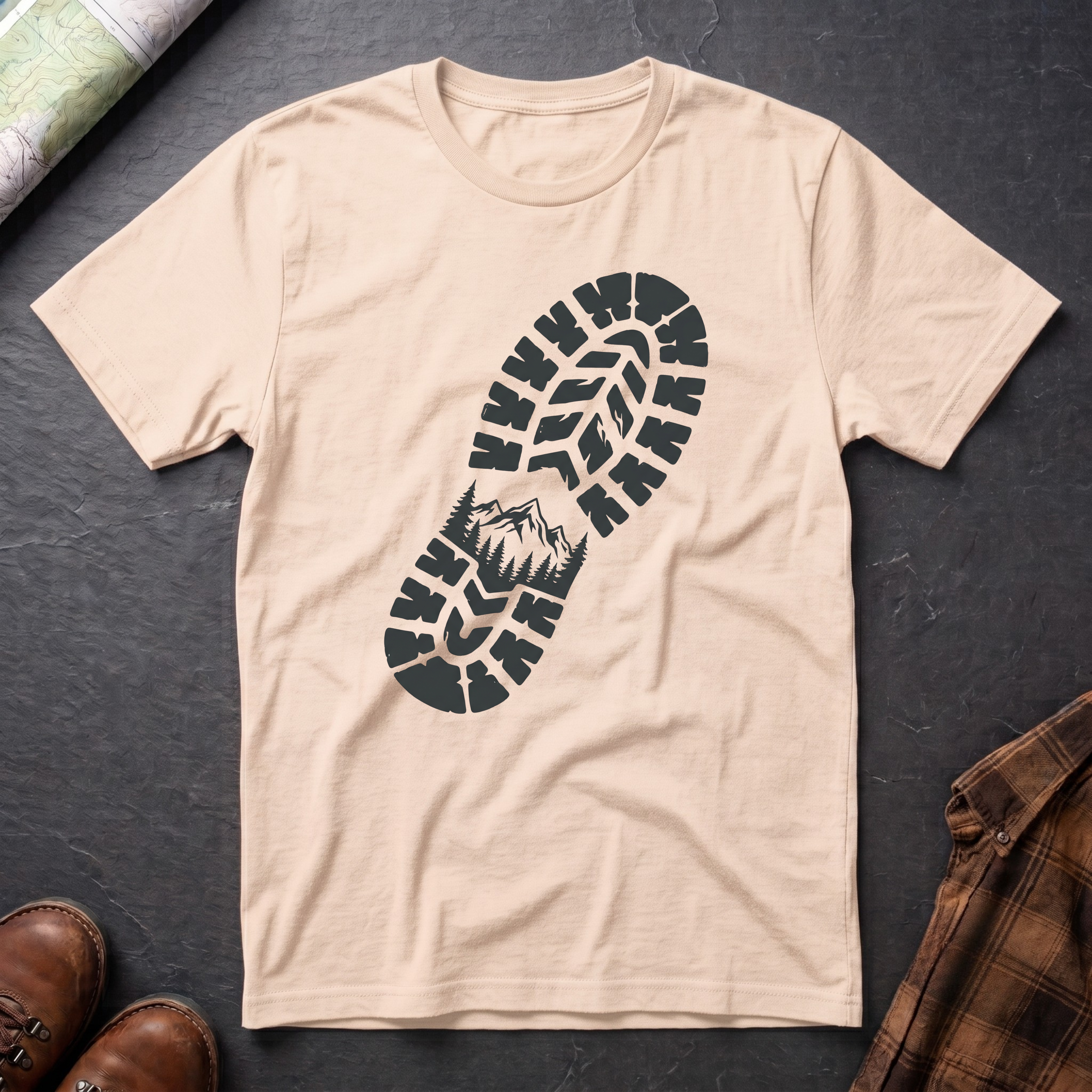 Schuhabdruck Berg 2 - T-Shirt