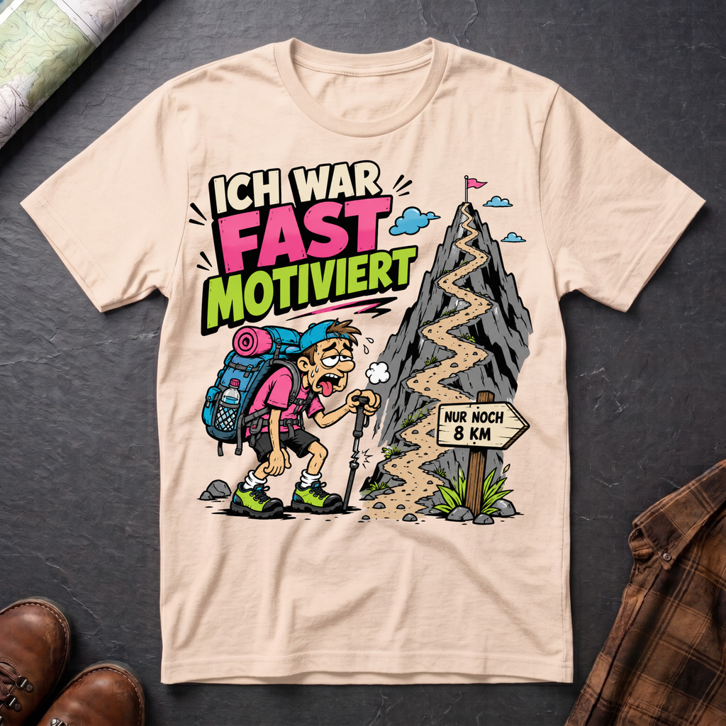 Ich War Fast Motiviert - T-Shirt