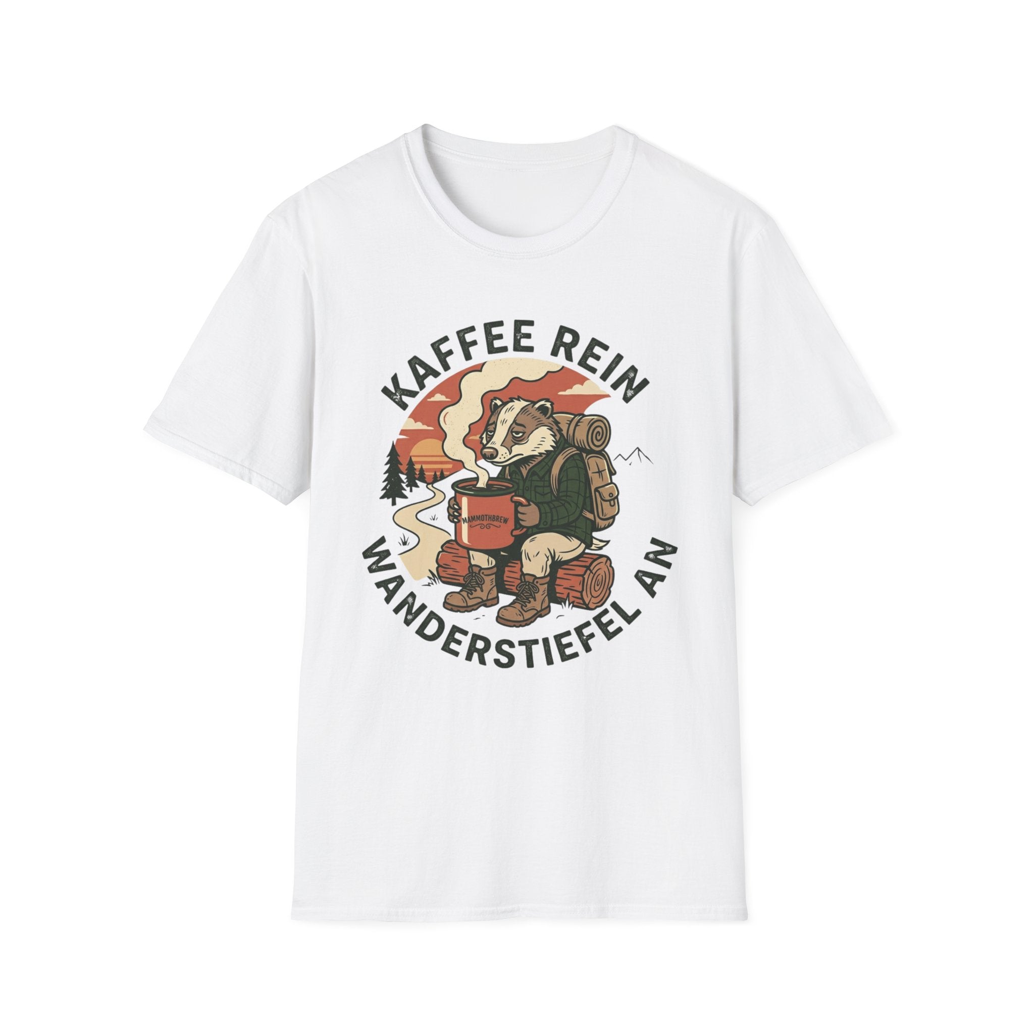 Kaffee Rein Wanderstiefel An - T-Shirt