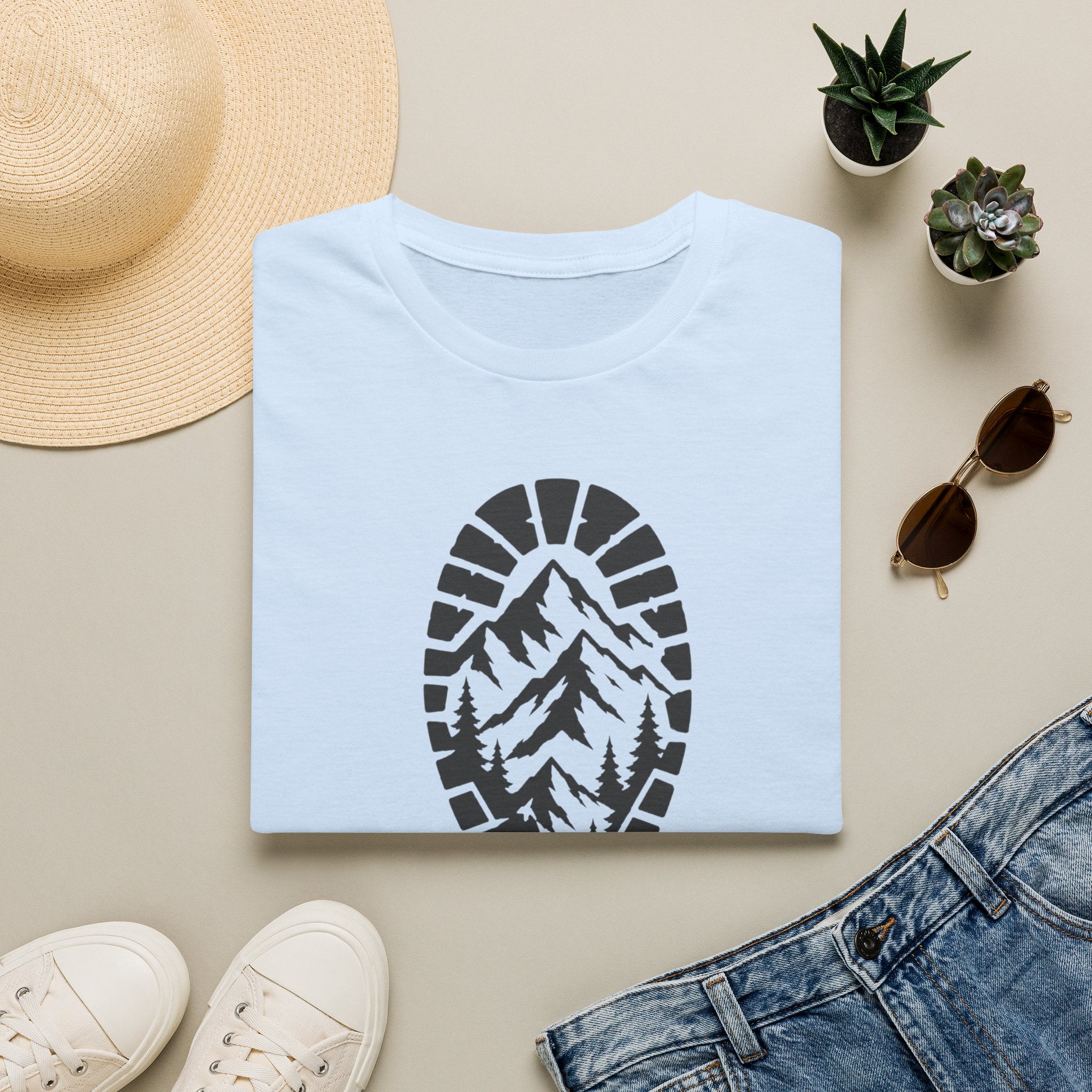 Schuhabdruck Berg - T-Shirt