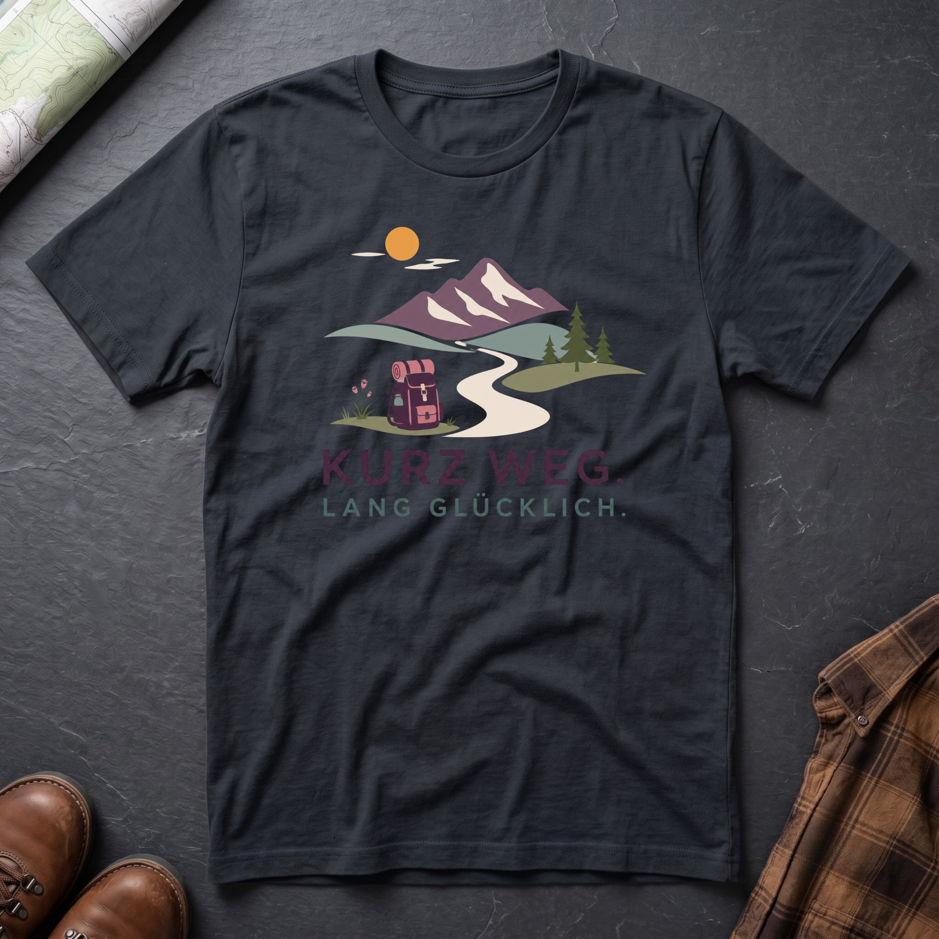 Kurz Weg Lang Glücklich - T-Shirt