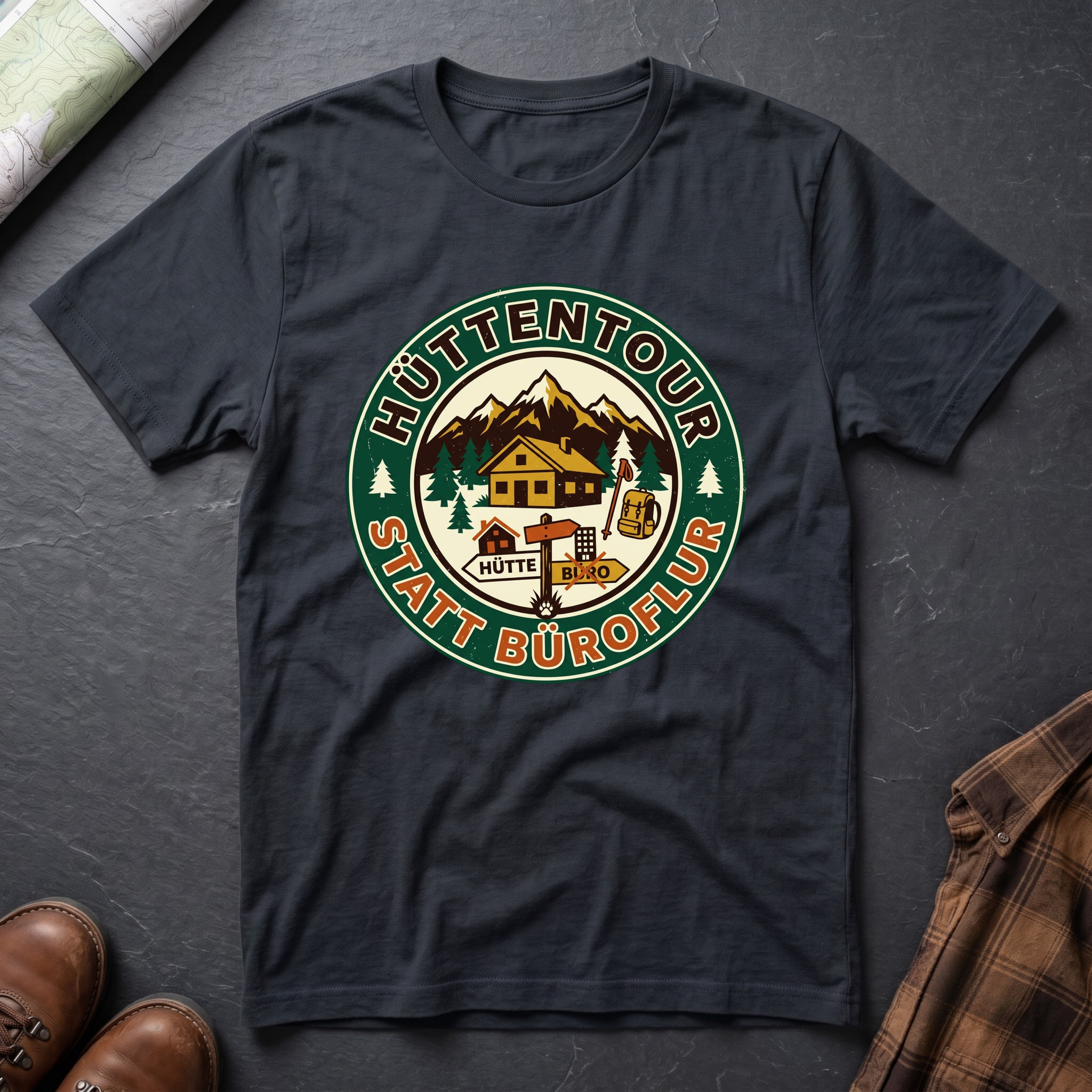 Hüttentour Büroflur 2 - T-Shirt