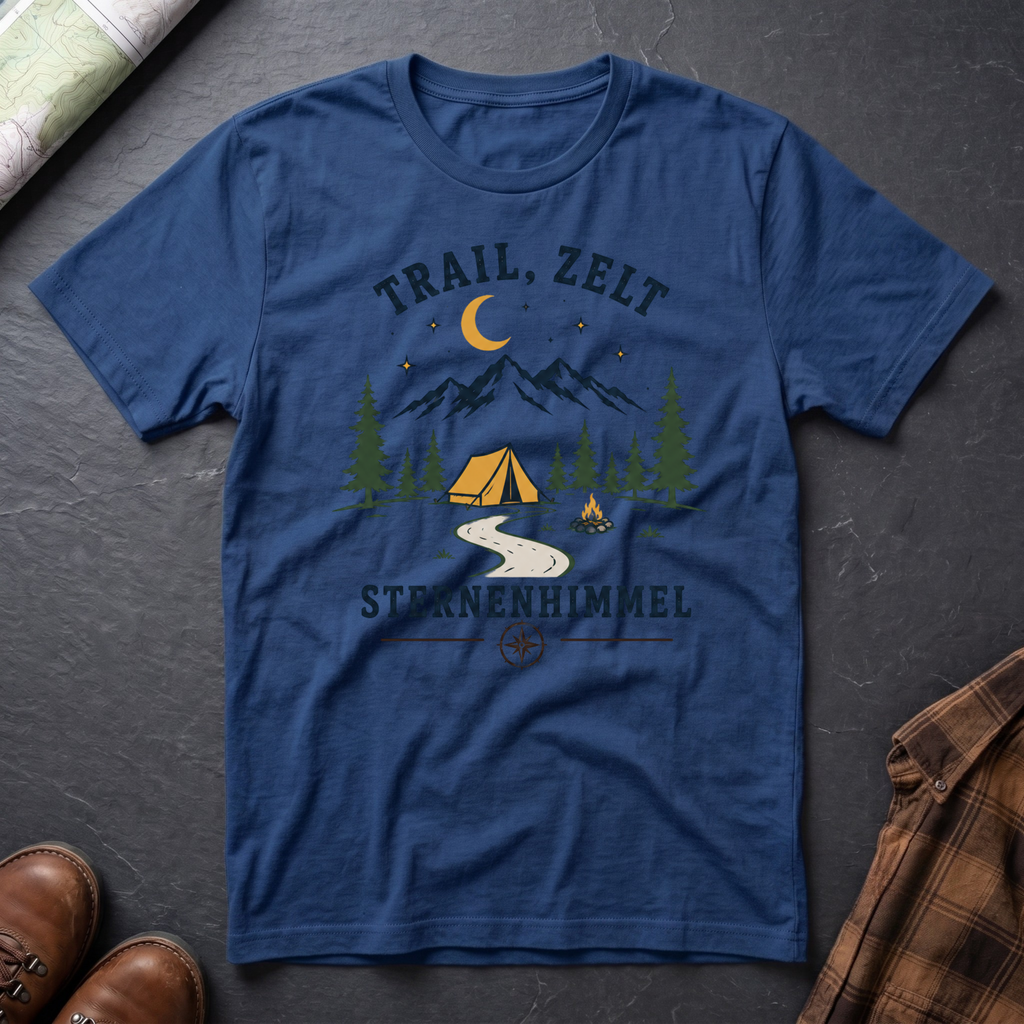 Trail, Zelt & Sternenhimmel - T-Shirt