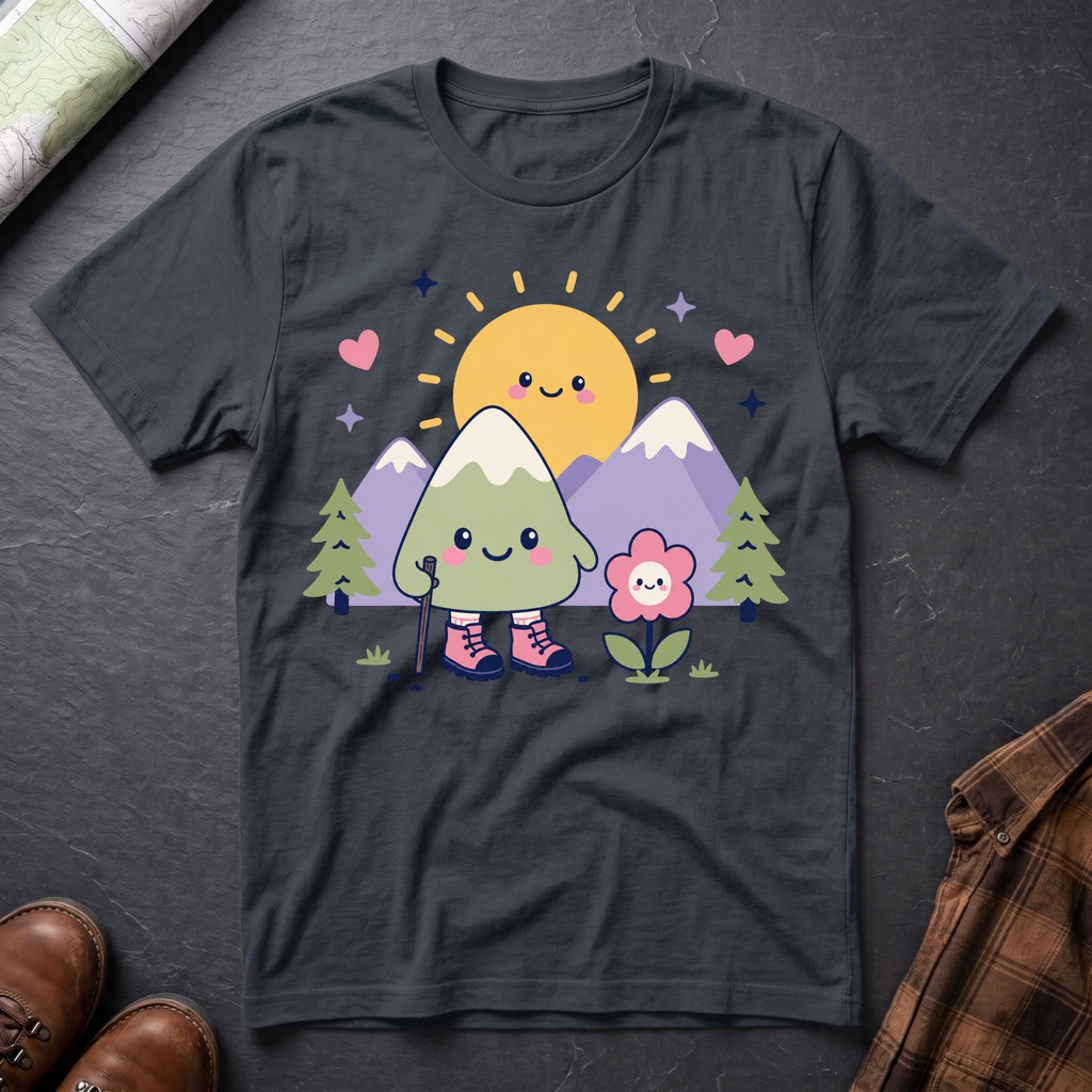 Kawaii Berg Sonne - T-Shirt