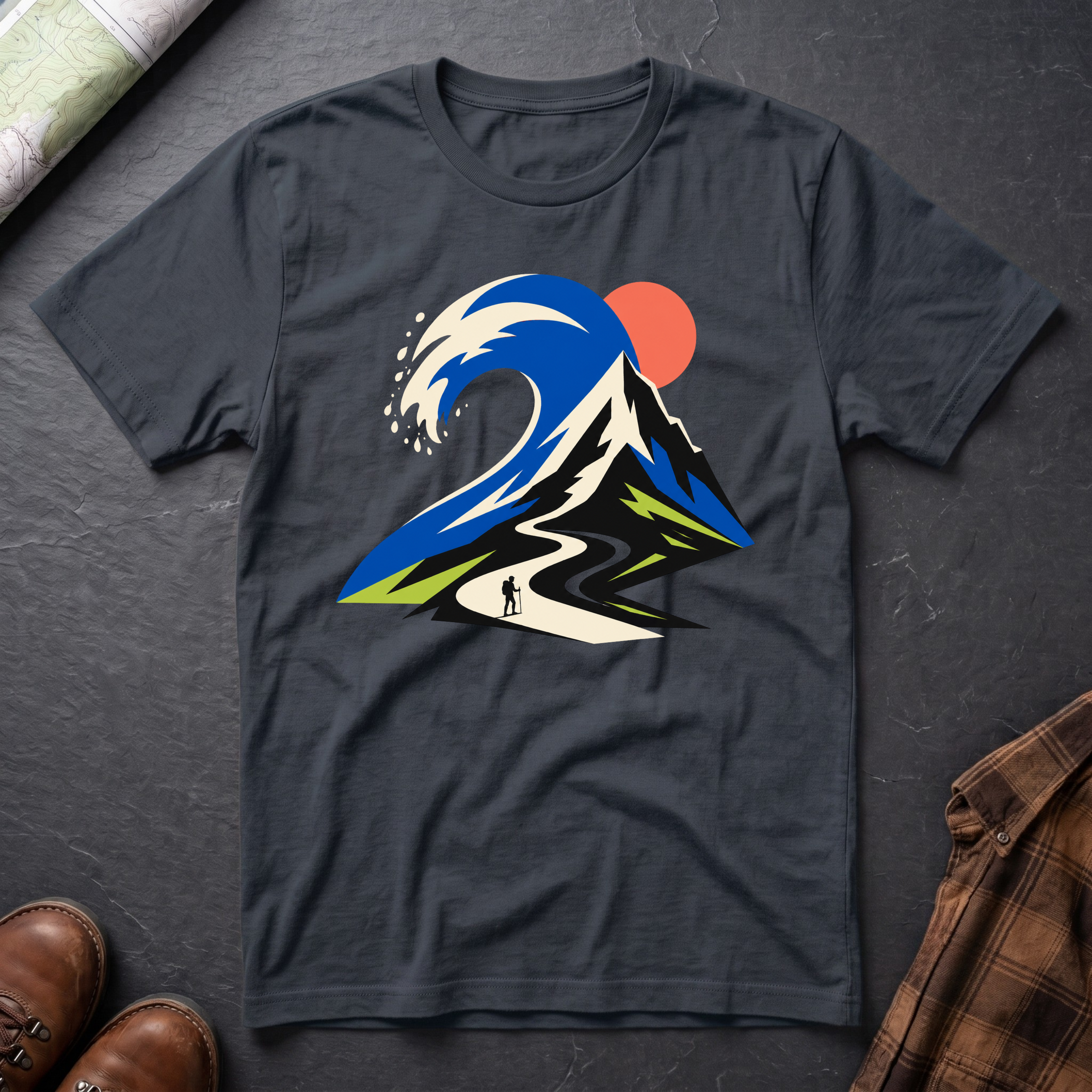 Bergwelle Abstrakt - T-Shirt
