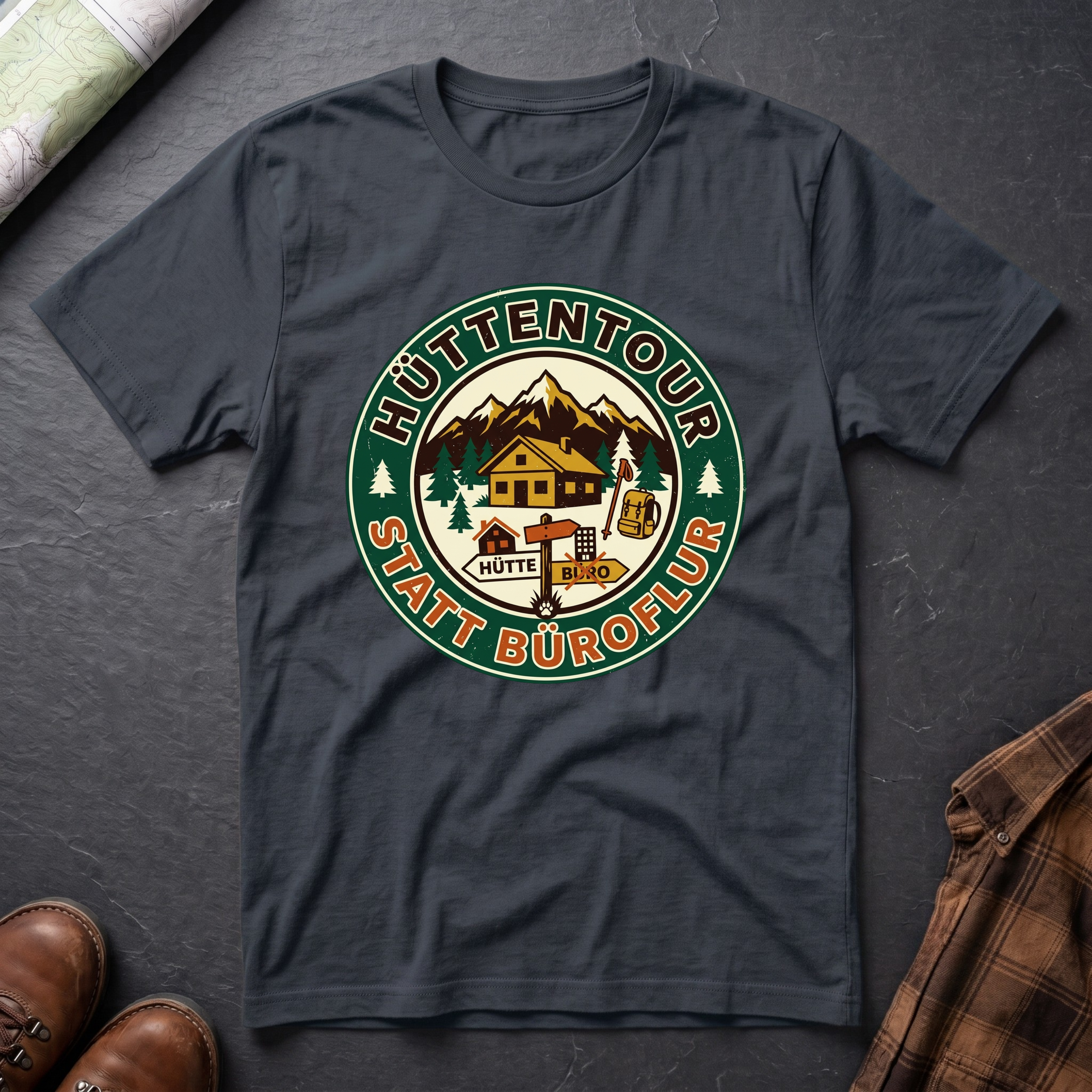 Hüttentour Büroflur 2 - T-Shirt
