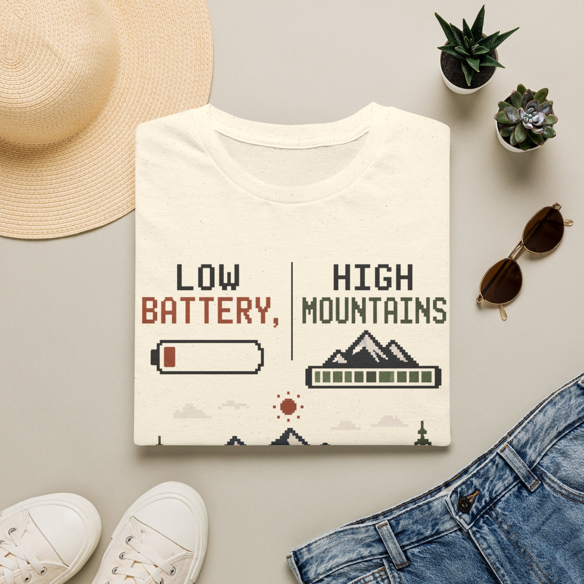 Low Battery High Mountains - T-Shirt