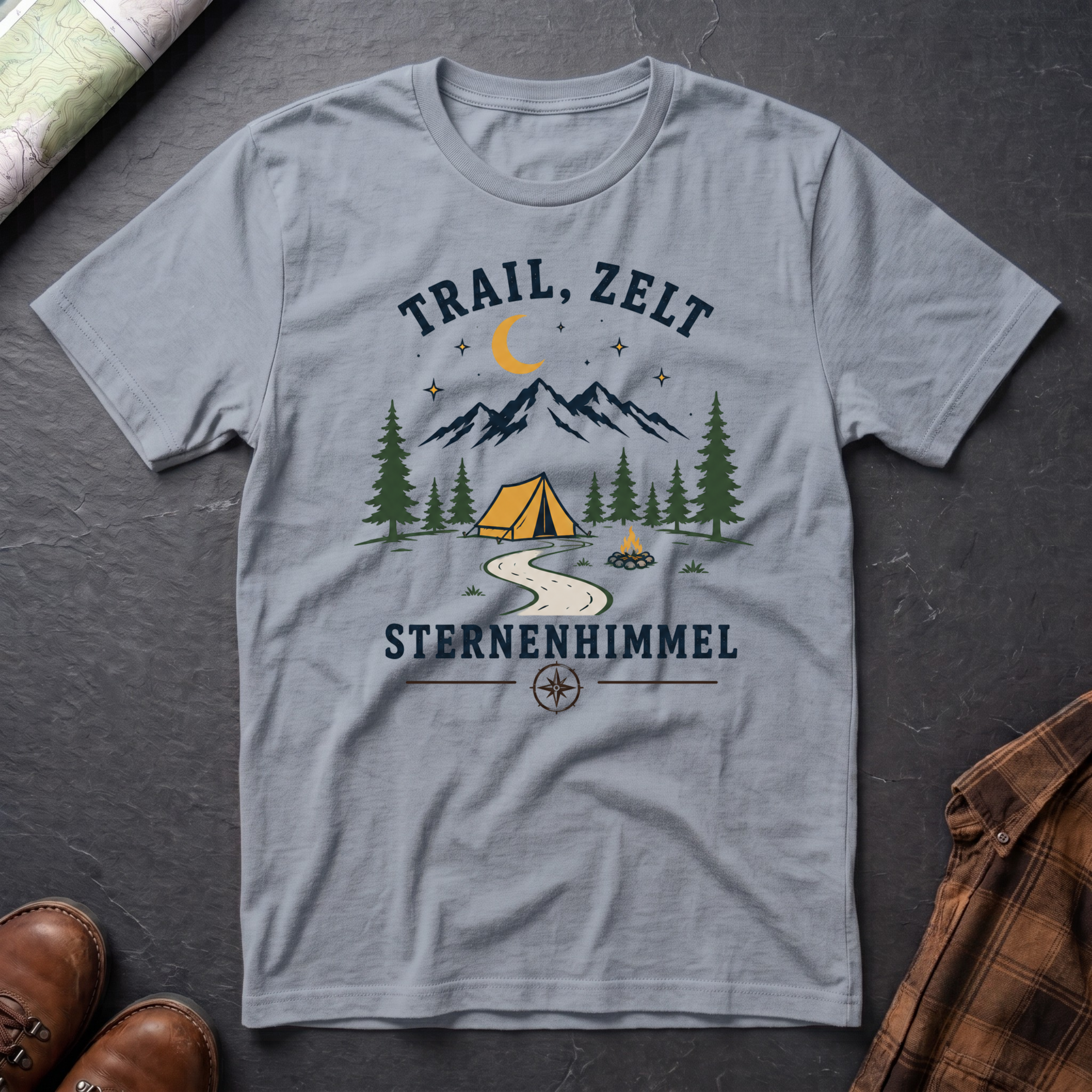 Trail, Zelt & Sternenhimmel - T-Shirt