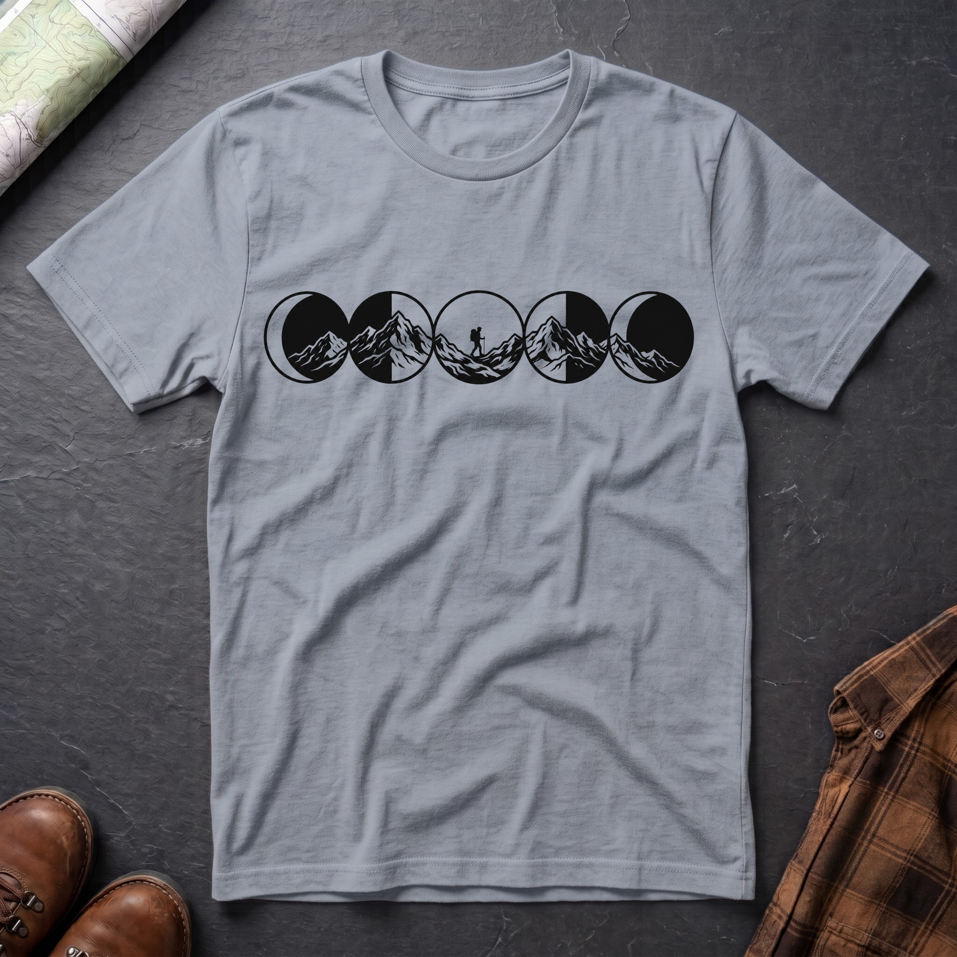Mondphasen Wandern - T-Shirt