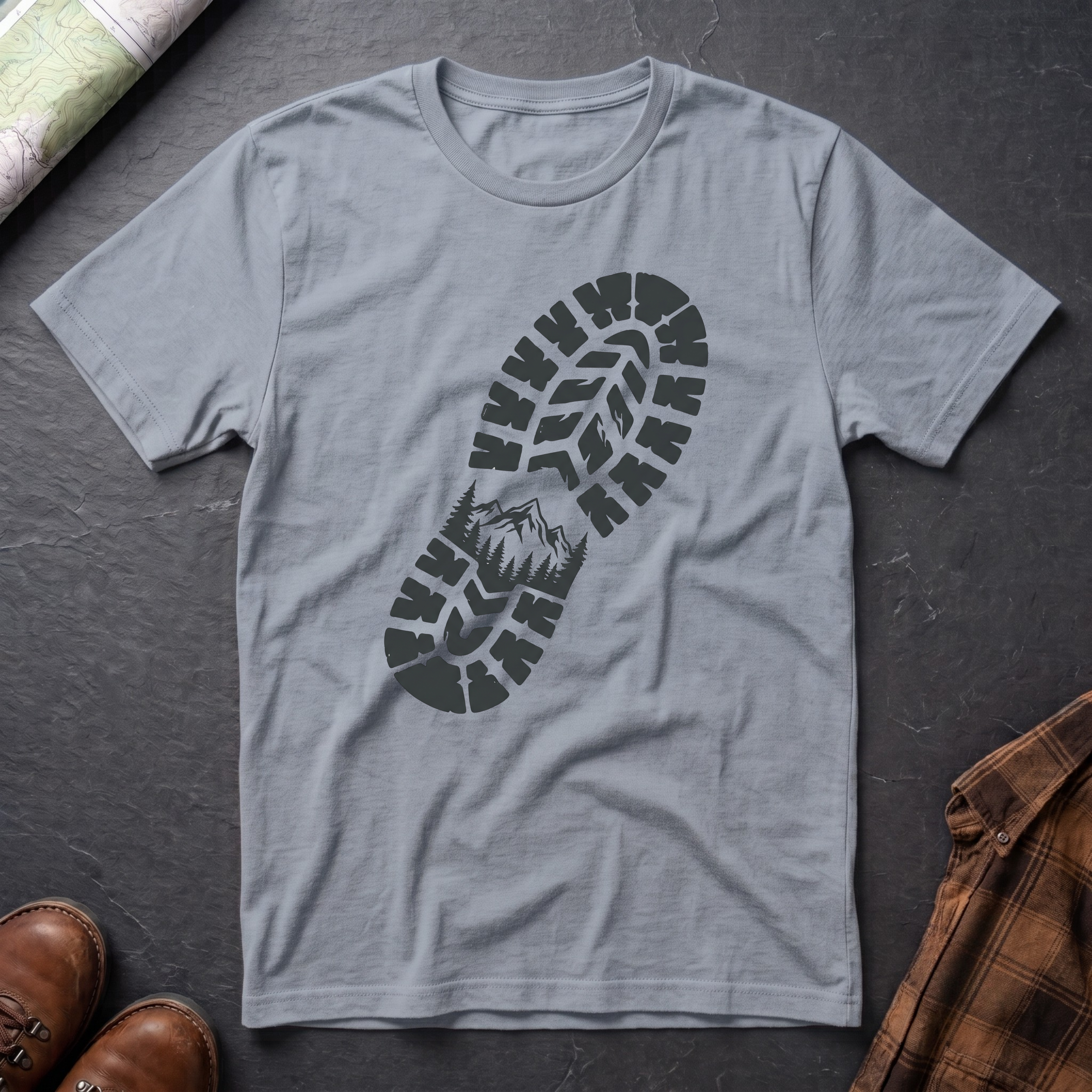 Schuhabdruck Berg 2 - T-Shirt