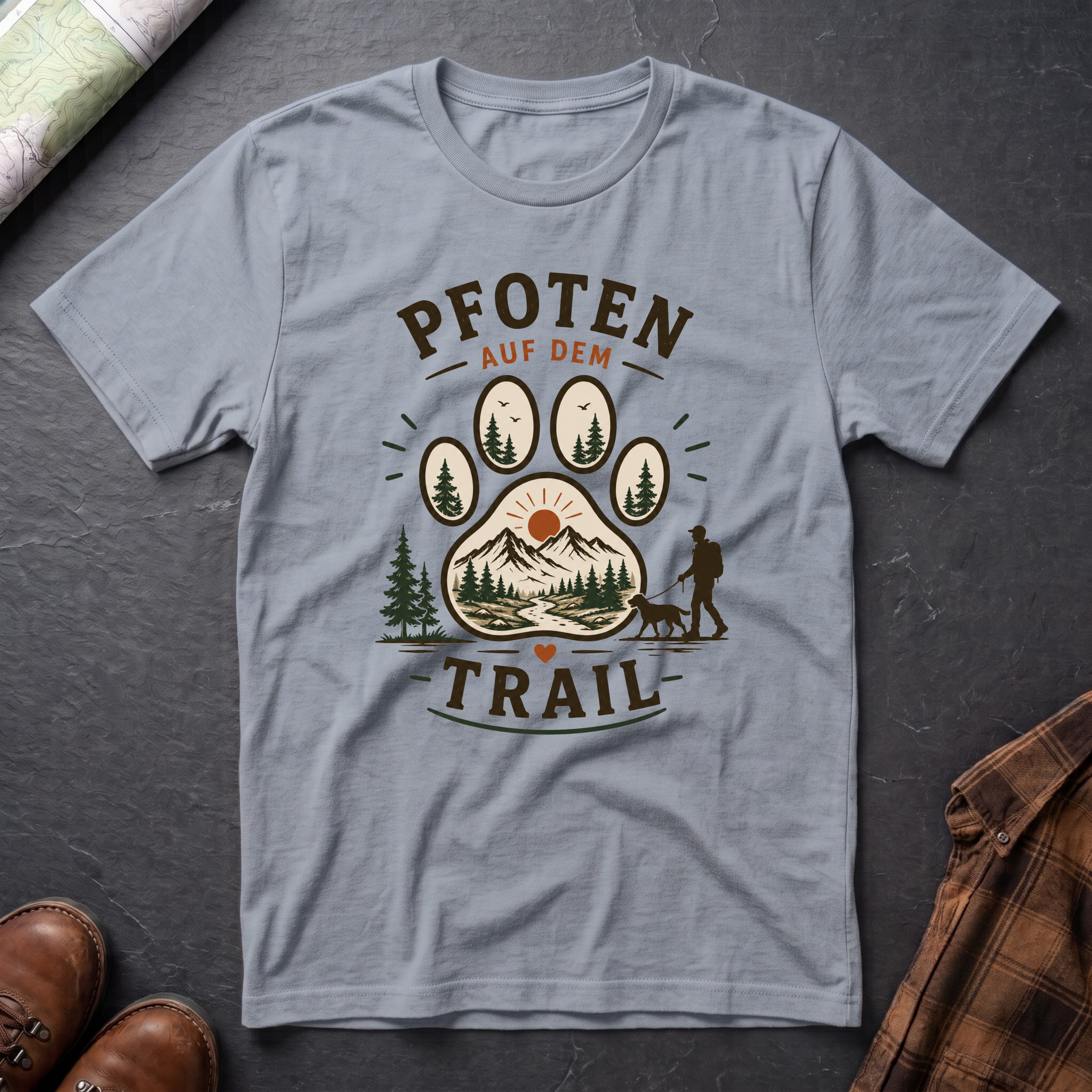 Pfoten auf dem Trail - T-Shirt