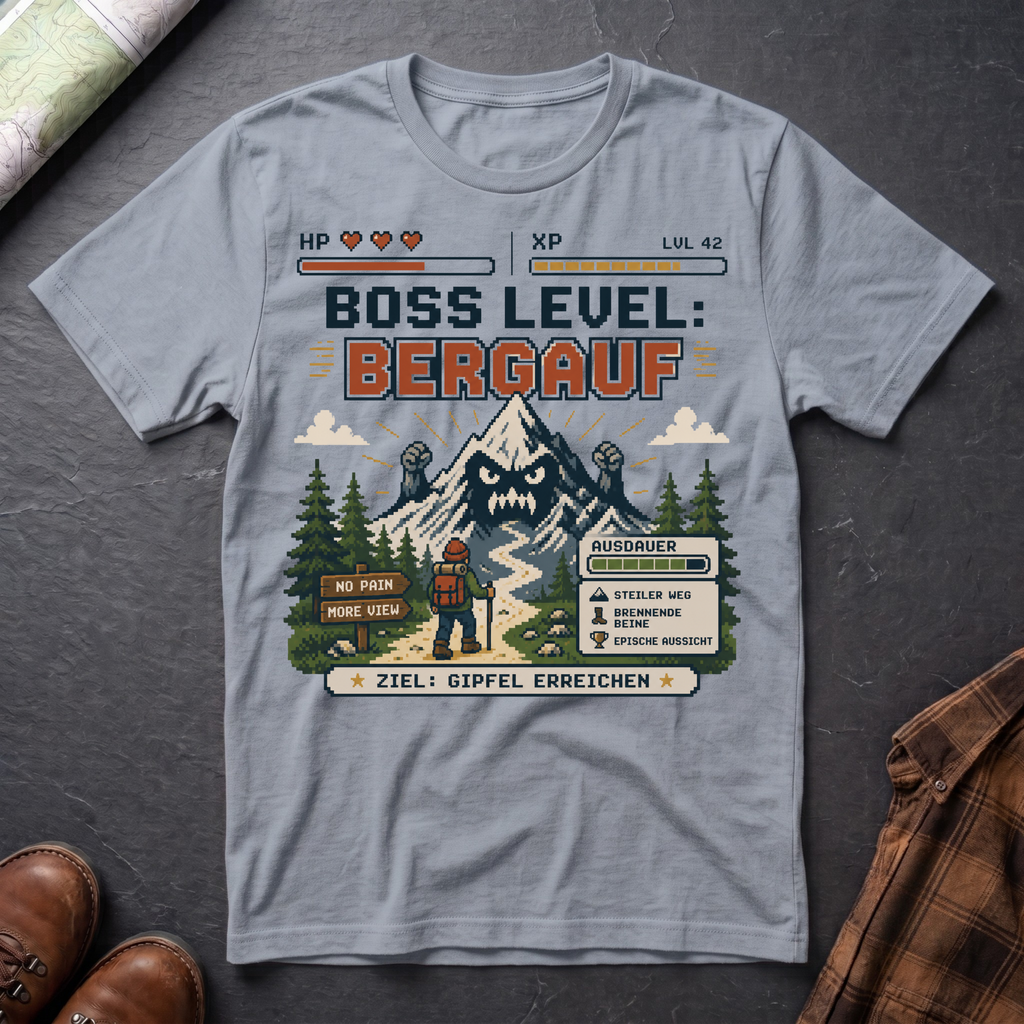 Boss Level Bergauf - T-Shirt