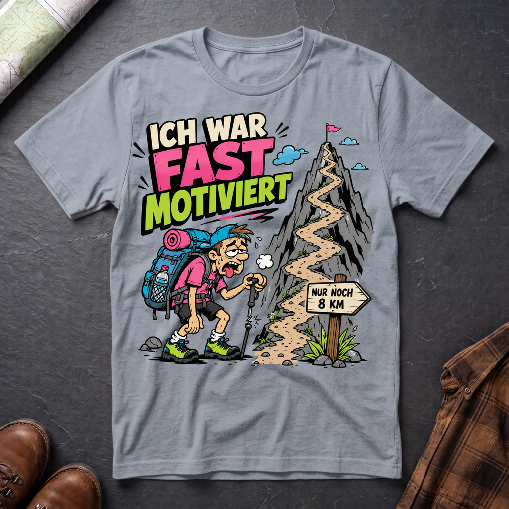 Ich War Fast Motiviert - T-Shirt