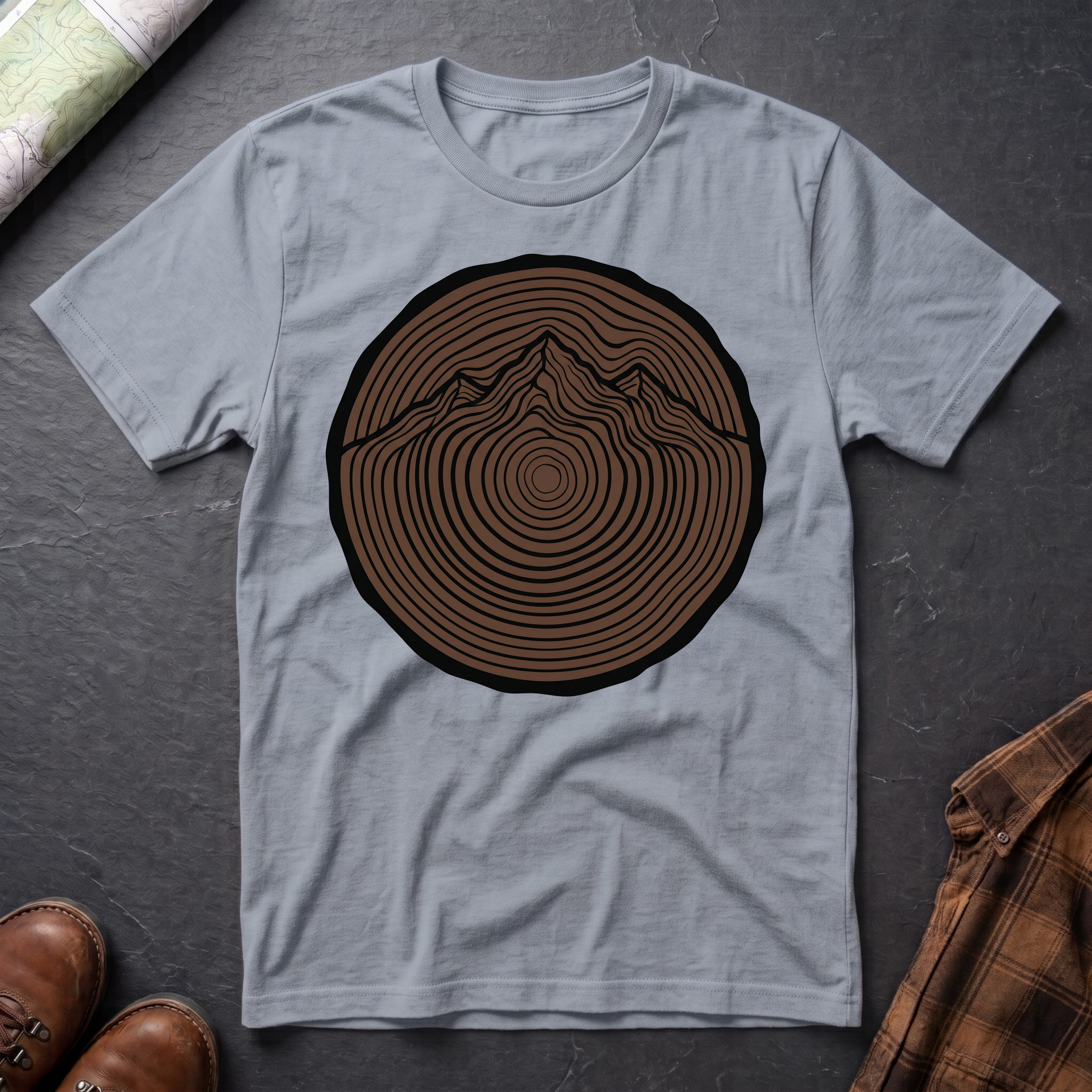 Baumstamm Berg - T-Shirt