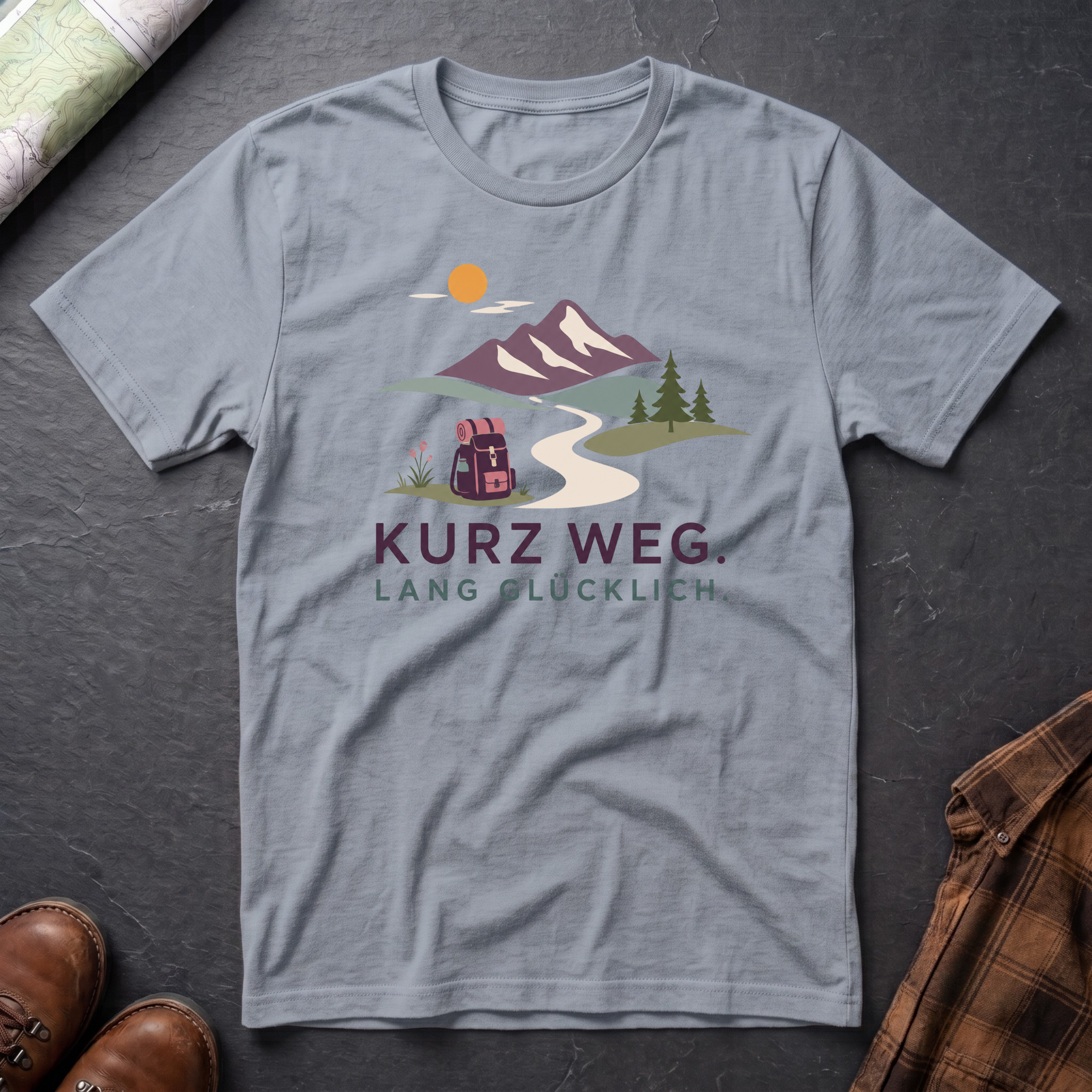 Kurz Weg Lang Glücklich - T-Shirt
