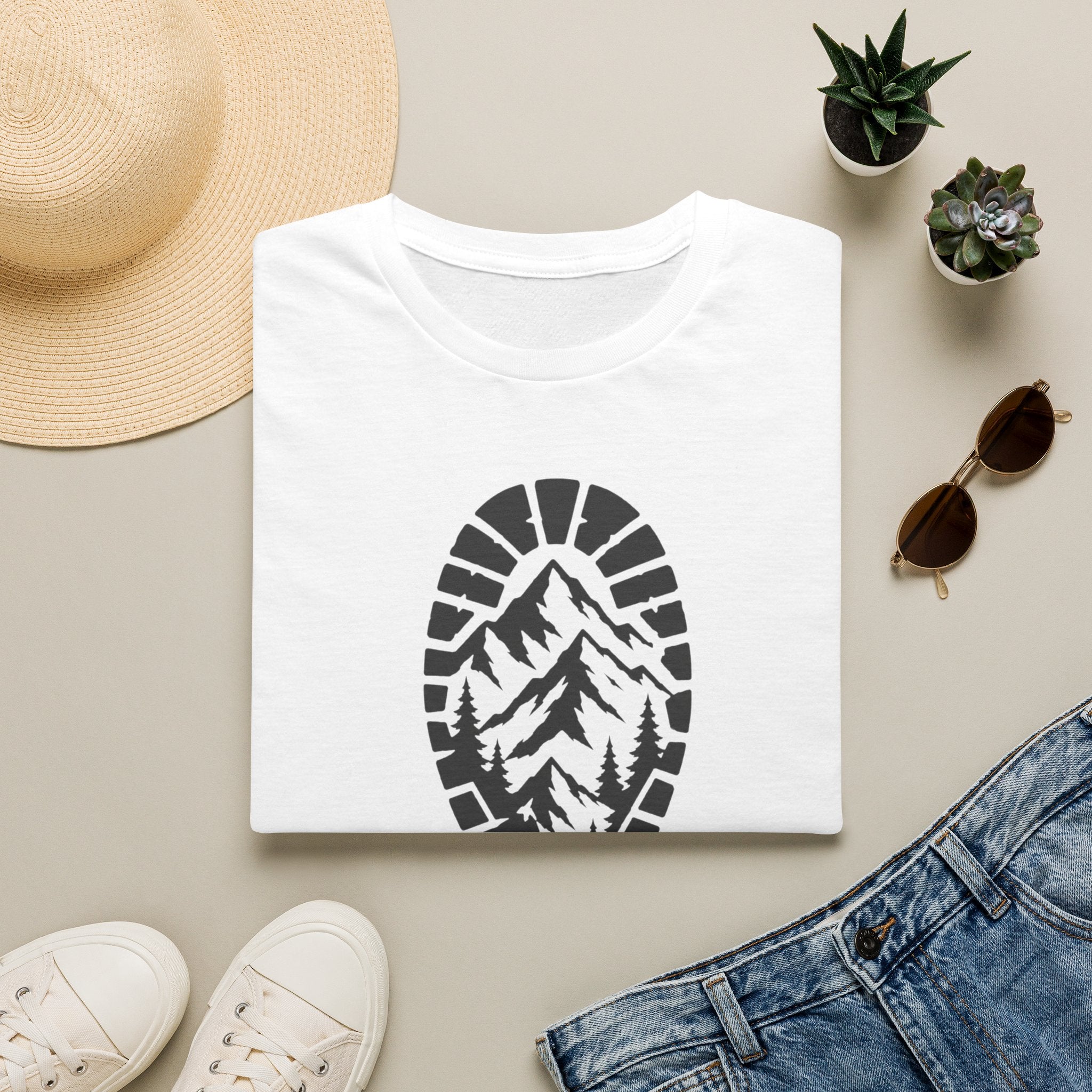 Schuhabdruck Berg - T-Shirt