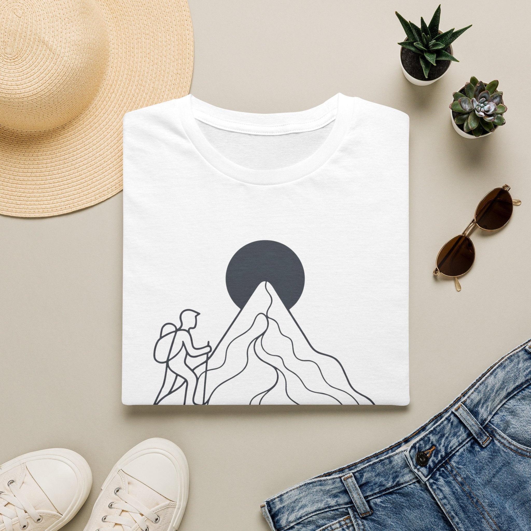 Berg Sonne Minimal - T-Shirt