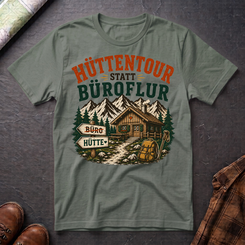 Hüttentour statt Büroflur - T-Shirt