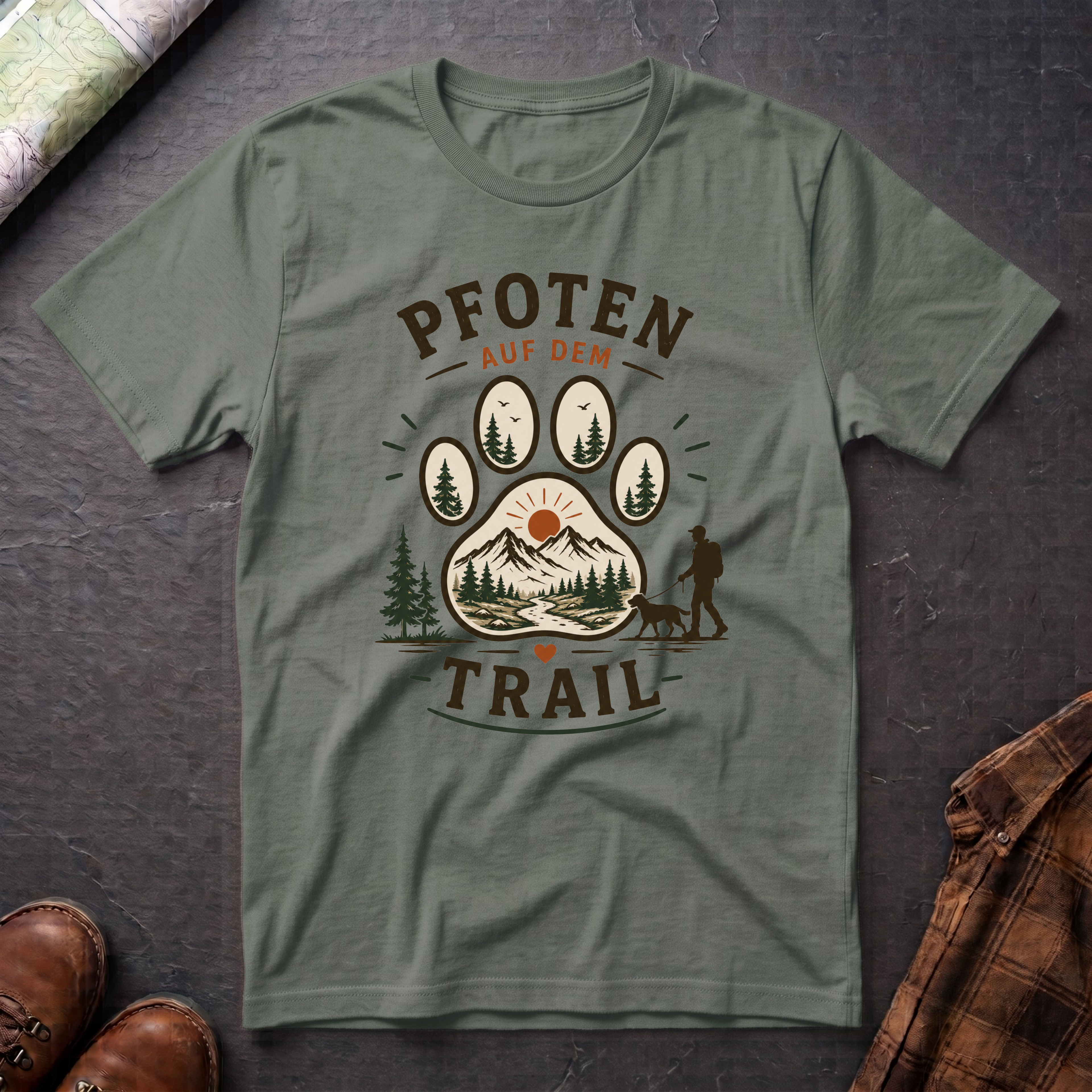 Pfoten auf dem Trail - T-Shirt